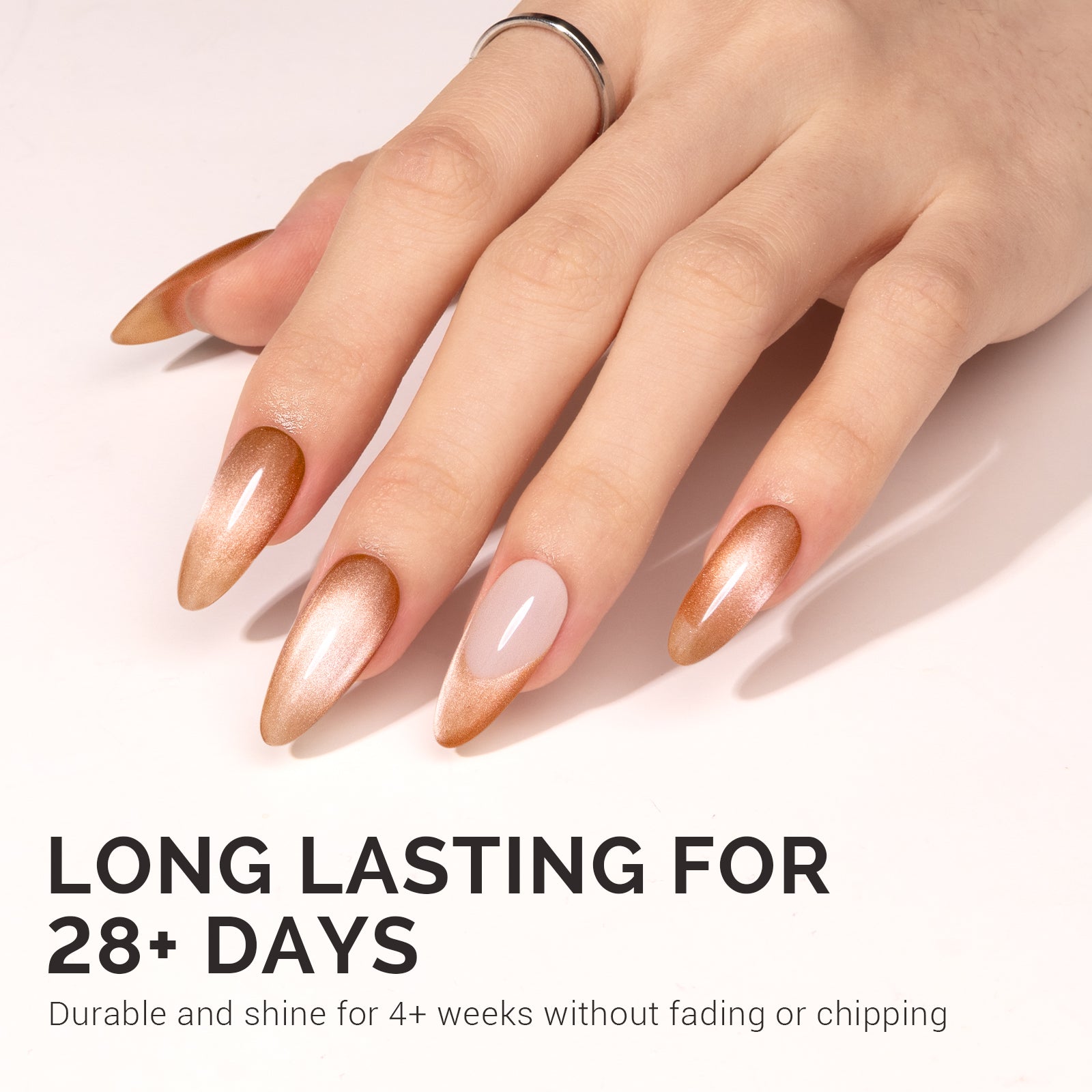 Jeweliver Cat Eye Gel Nail Polish 0.5 fl oz/15ml - Light Gold B5201 - 图片5