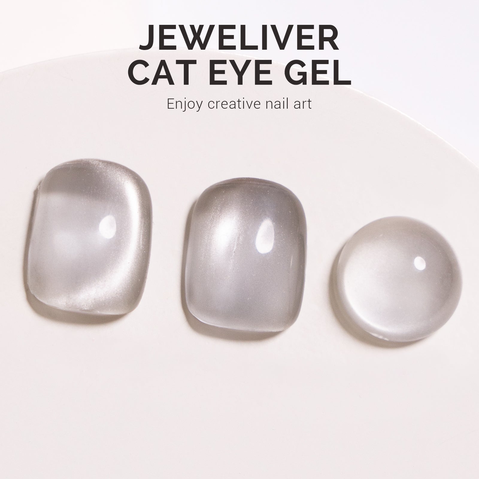 Jeweliver Cat Eye Gel Nail Polish 0.5 fl oz/15ml - Light Gray B5080 - 图片3