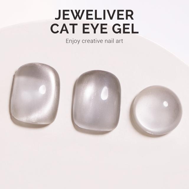 Jeweliver Cat Eye Gel Nail Polish 0.5 fl oz/15ml - Light Gray B5080