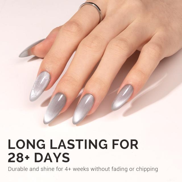 Jeweliver Cat Eye Gel Nail Polish 0.5 fl oz/15ml - Light Gray B5080