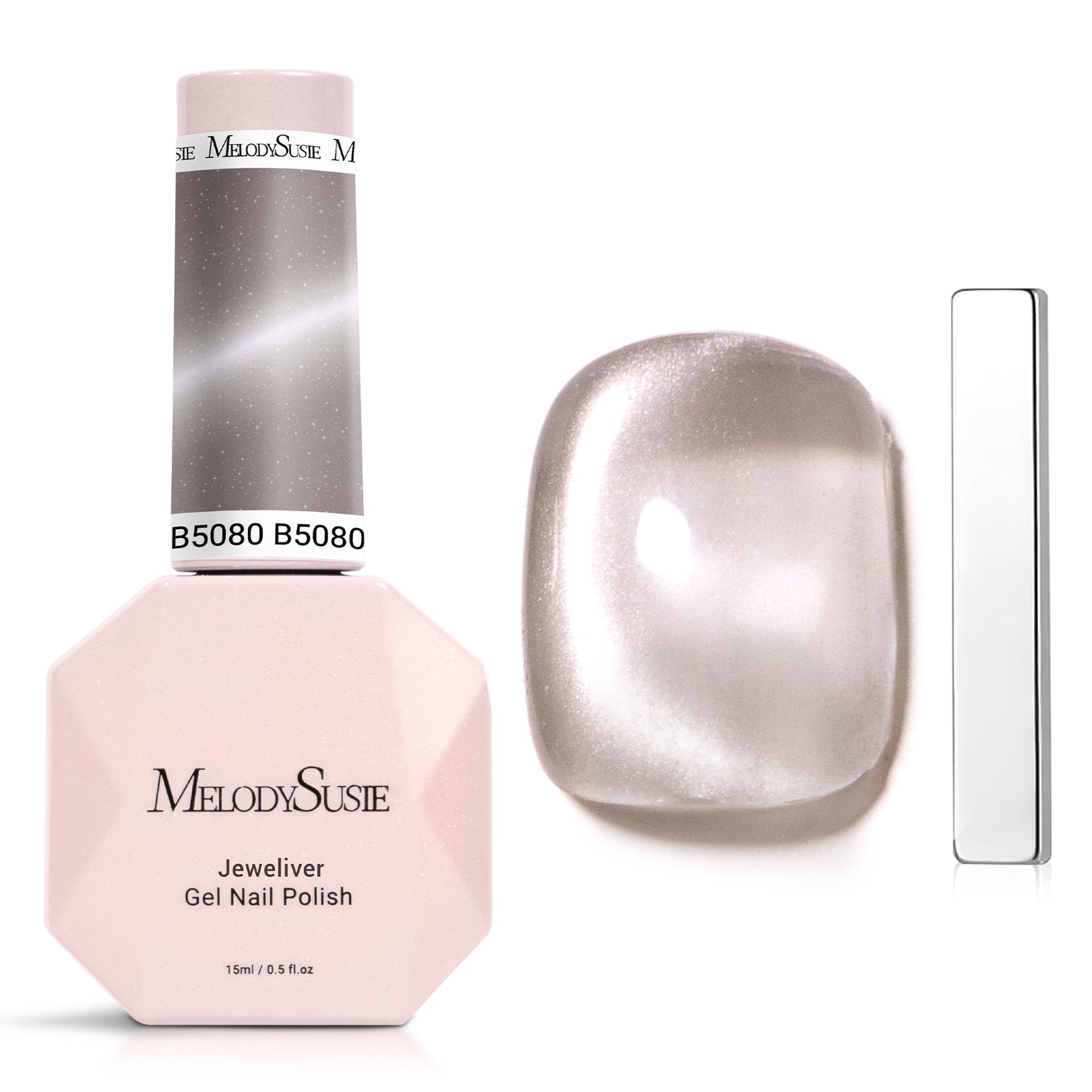 Jeweliver Cat Eye Gel Nail Polish 0.5 fl oz/15ml - Light Gray B5080