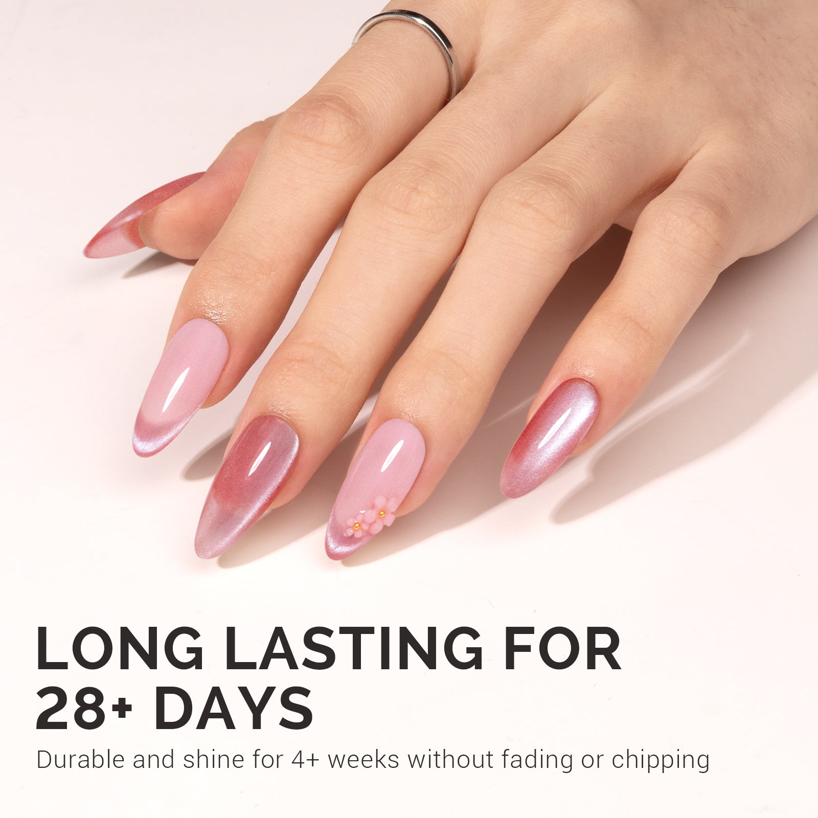 Jeweliver Cat Eye Gel Nail Polish 0.5 fl oz/15ml - Light Pink B5602 - 图片5