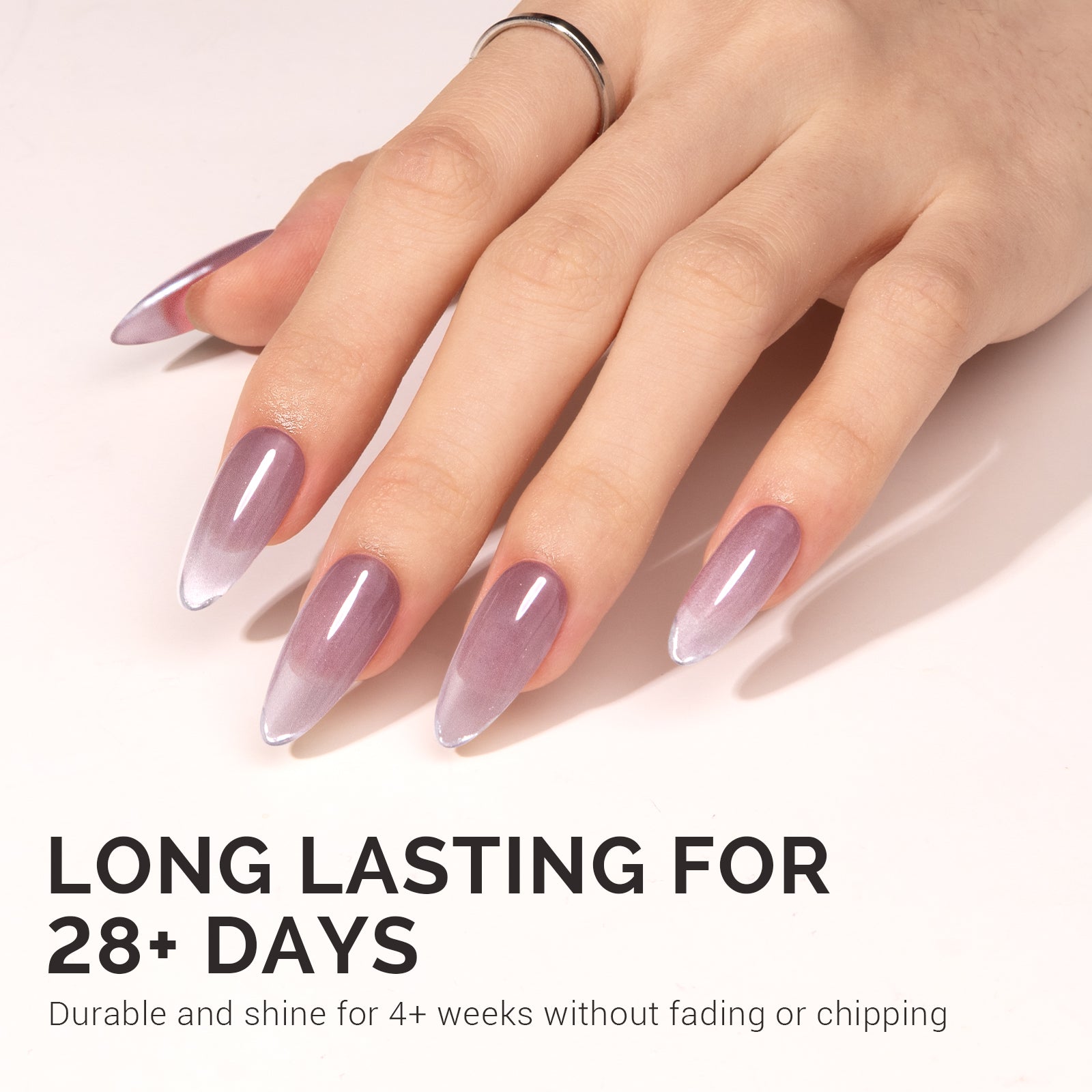 Jeweliver Cat Eye Gel Nail Polish 0.5 fl oz/15ml - Mist Pink B5604 - 图片5