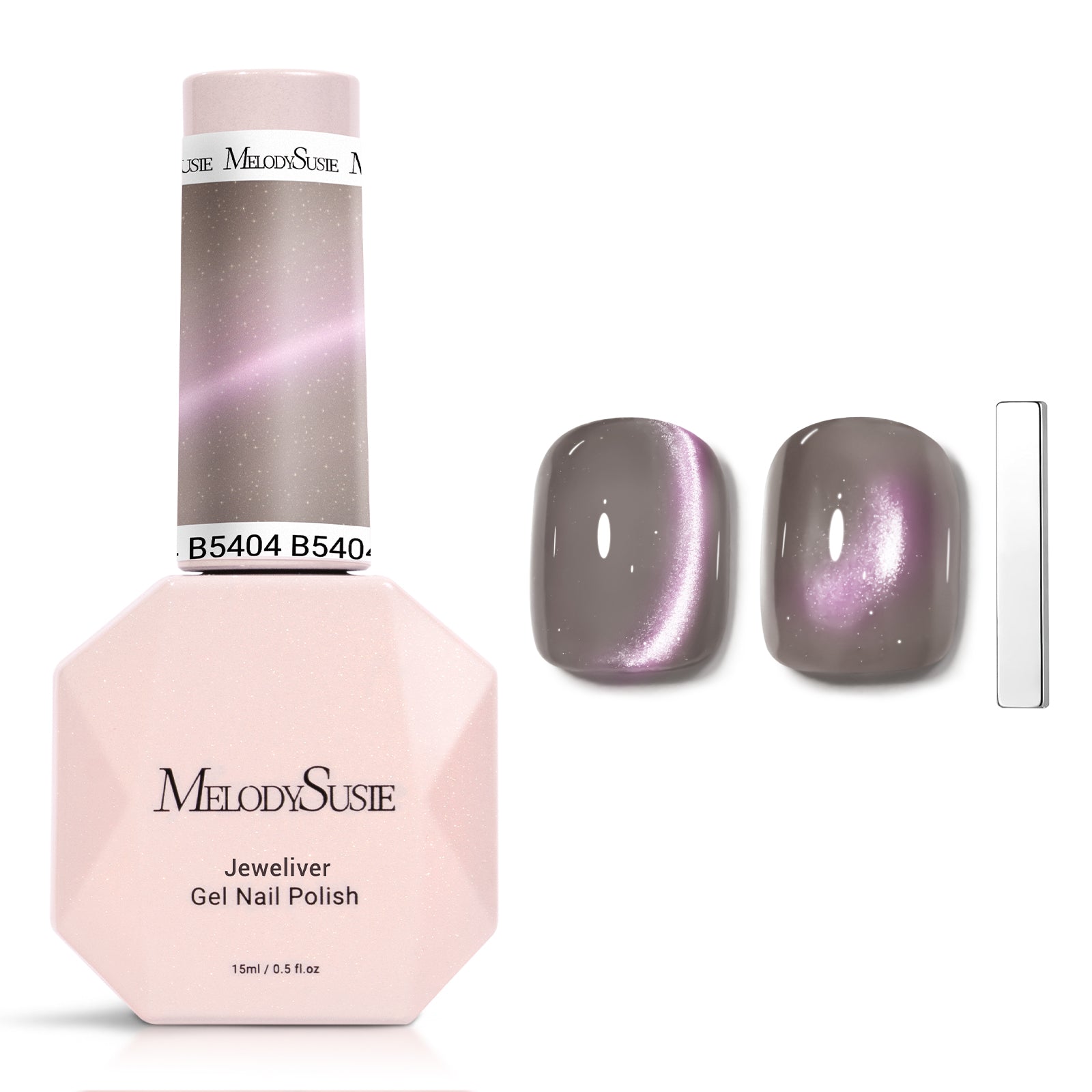 Jeweliver Cat Eye Gel Nail Polish 0.5 fl oz/15ml - Nude Glitter B5404