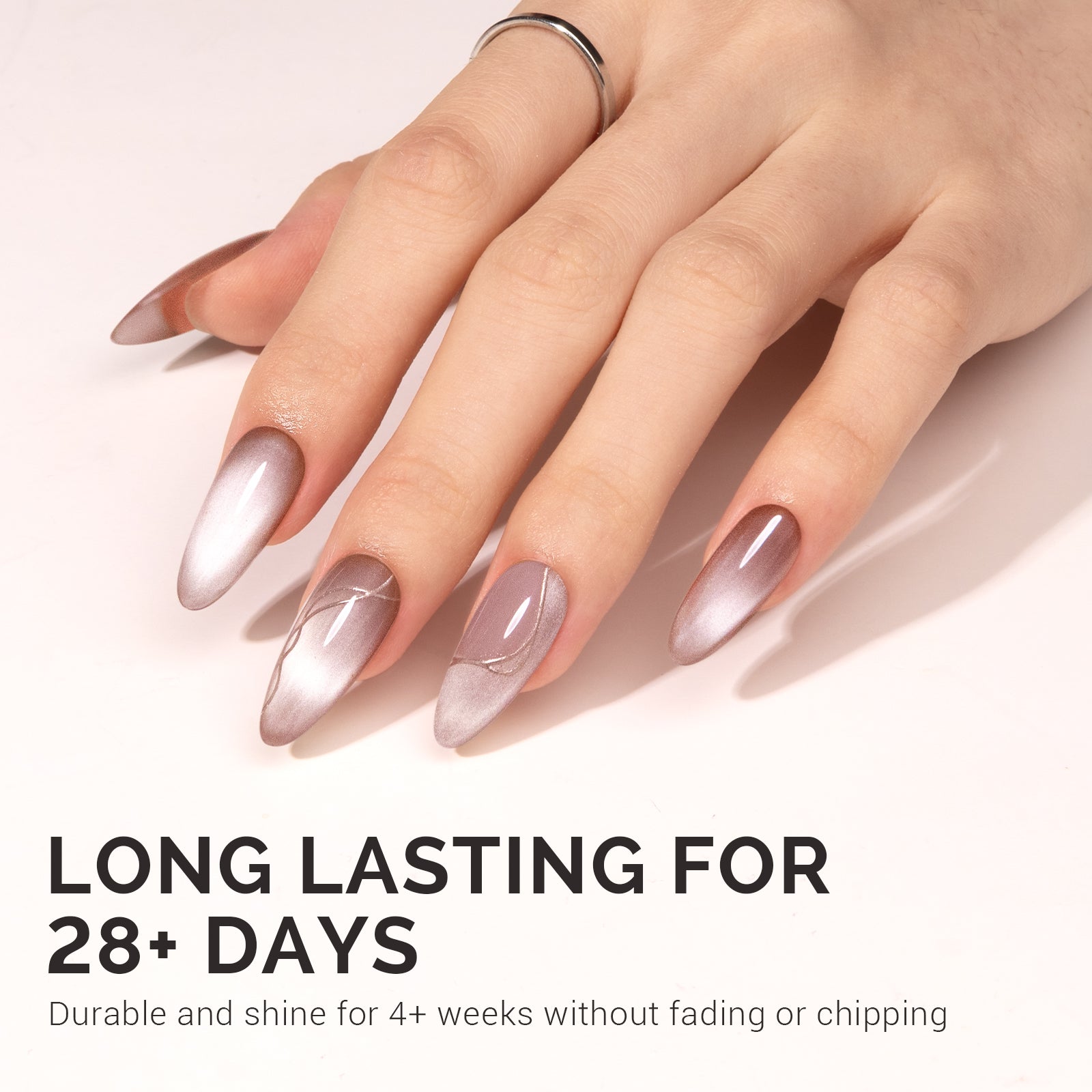 Jeweliver Cat Eye Gel Nail Polish 0.5 fl oz/15ml- Nude Pink B5401 - 图片5