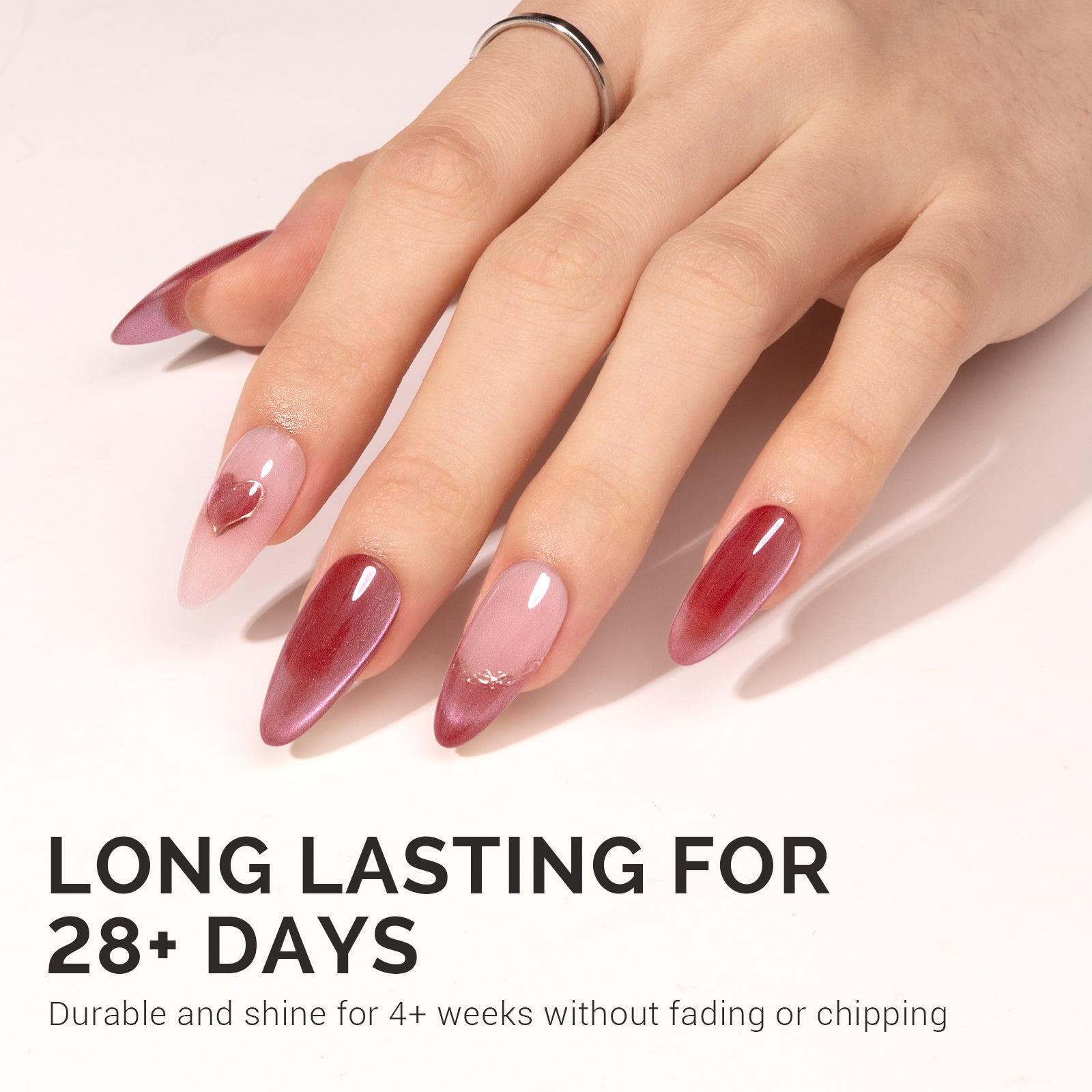 Jeweliver Cat Eye Gel Nail Polish 0.5 fl oz/15ml - Rosy Pink B5603 - 图片5