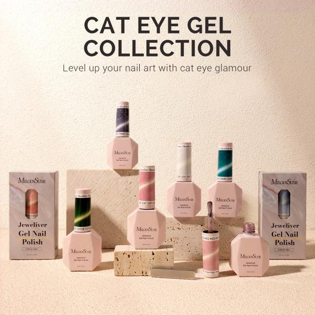 Jeweliver Cat Eye Gel Nail Polish 0.5 fl oz/15ml - Aquamarine Blue C54