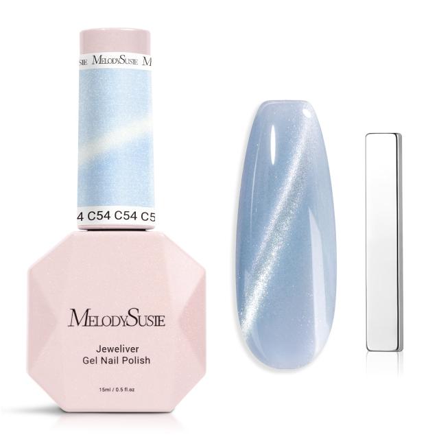 Jeweliver Cat Eye Gel Nail Polish 0.5 fl oz/15ml - Aquamarine Blue C54