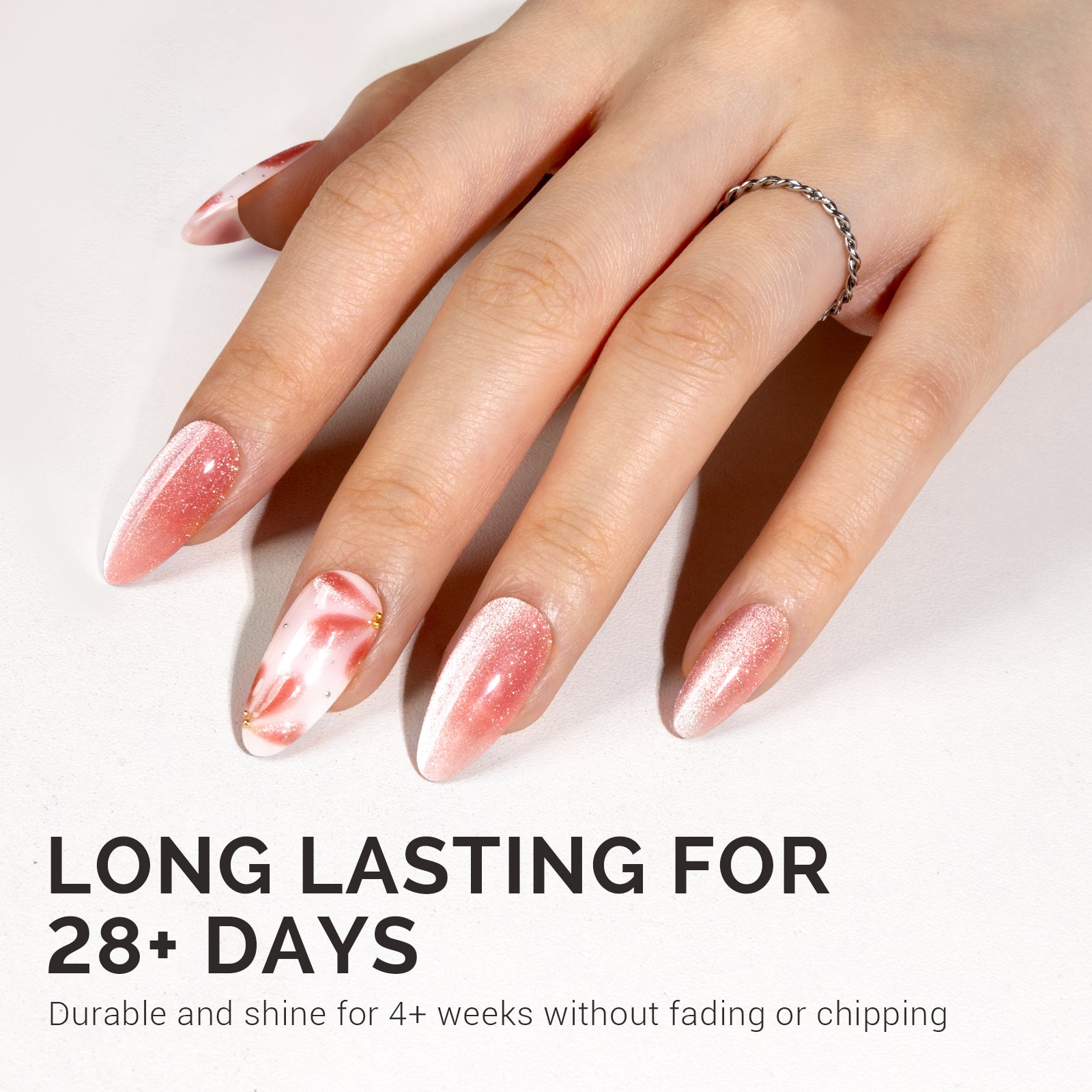 Jeweliver Cat Eye Gel Nail Polish 0.5 fl oz/15ml -  Coral Pink C45 - 图片4