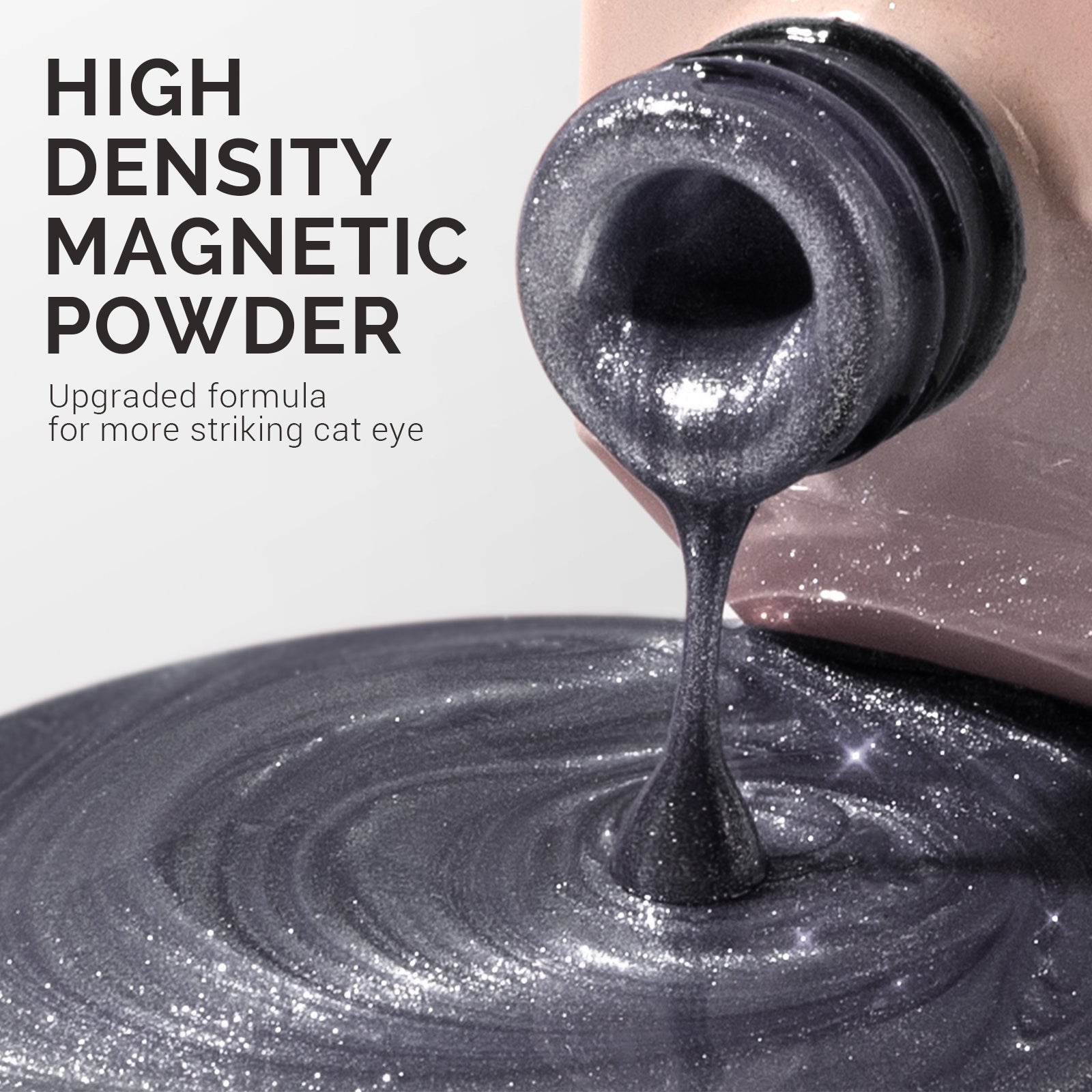 Jeweliver Cat Eye Gel Nail Polish 0.5 fl oz/15ml - Dark Gray C6681 - 图片2