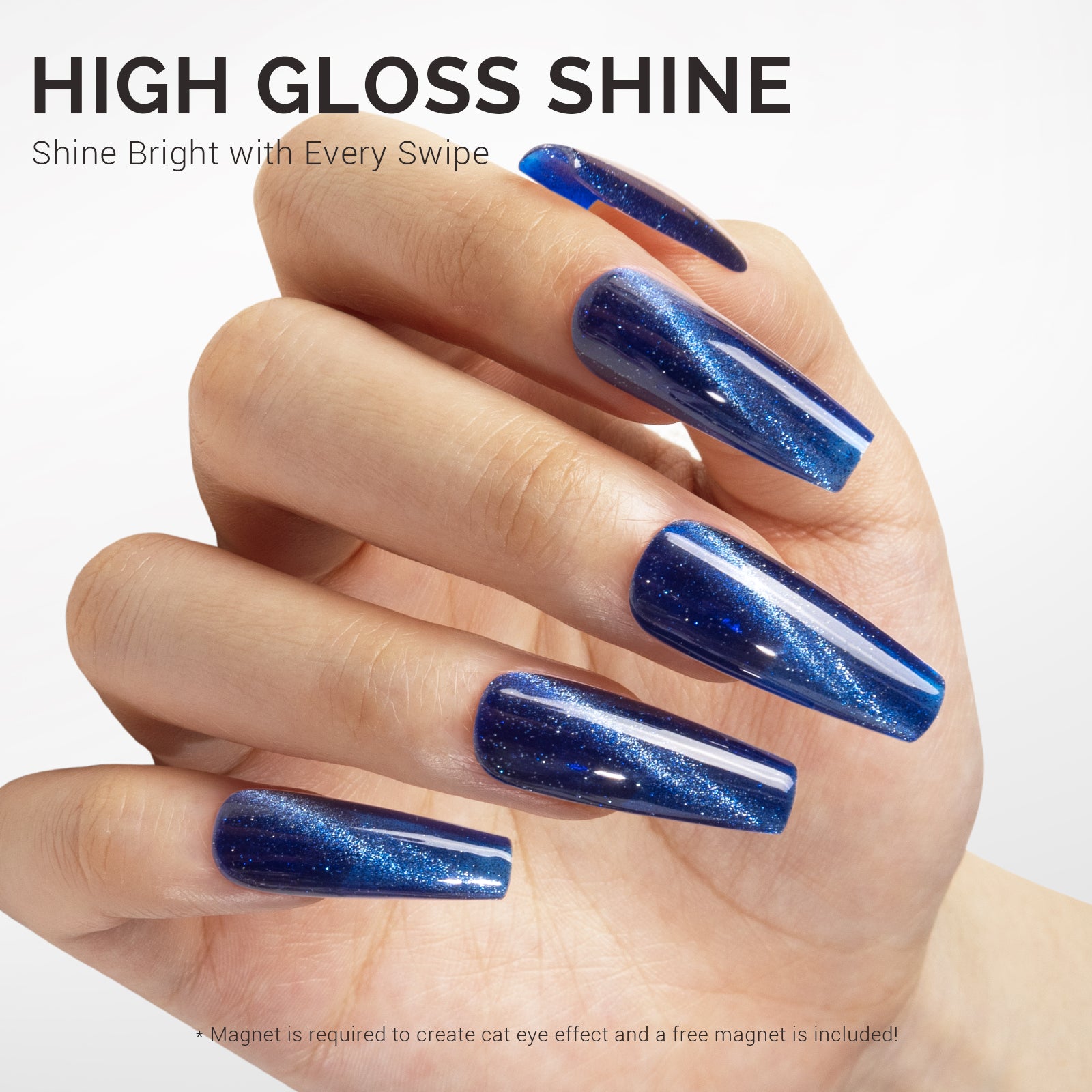 Jeweliver Cat Eye Gel Nail Polish 0.5 fl oz/15ml - Galaxy Blue C6687 - 图片3