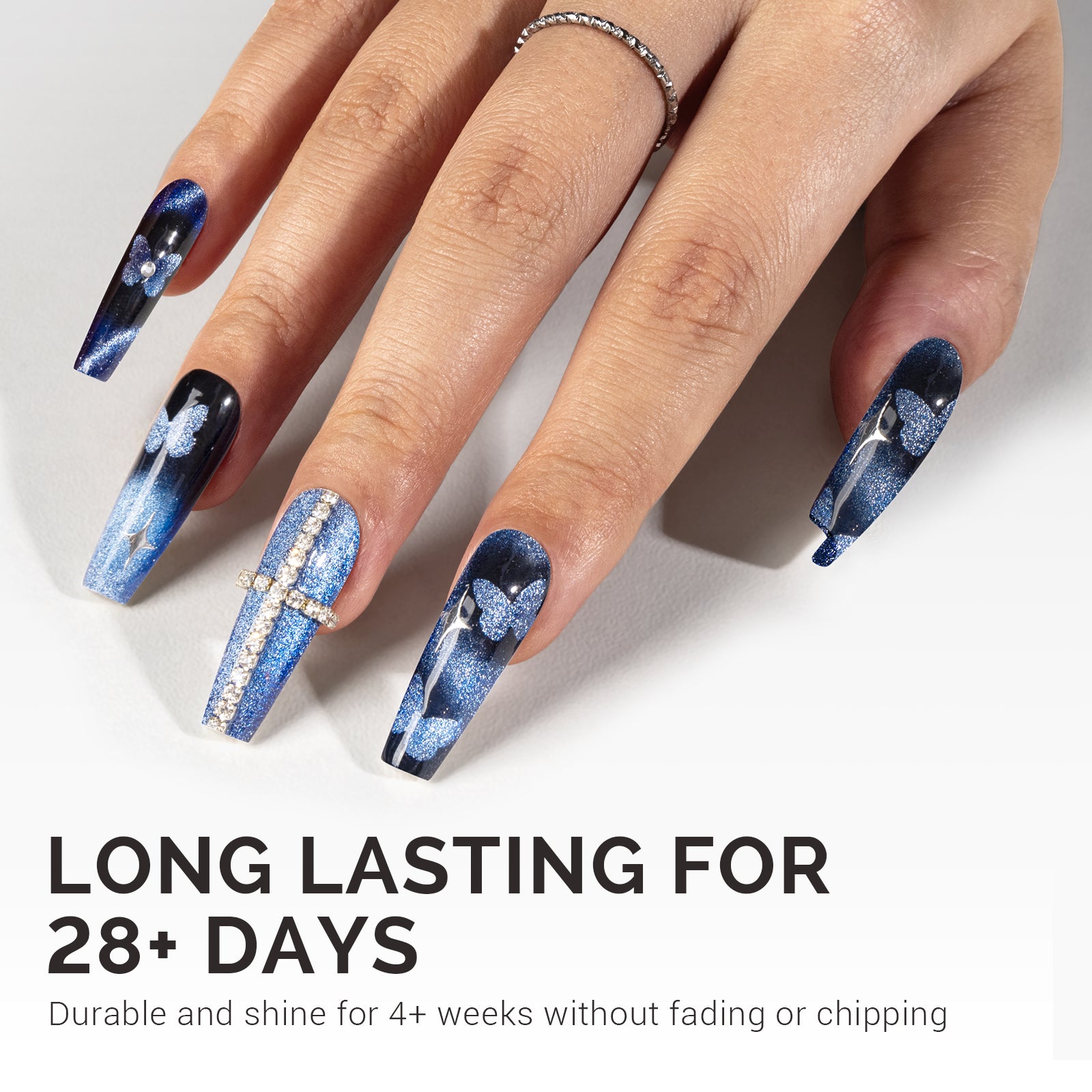 Jeweliver Cat Eye Gel Nail Polish 0.5 fl oz/15ml - Galaxy Blue C6687 - 图片4