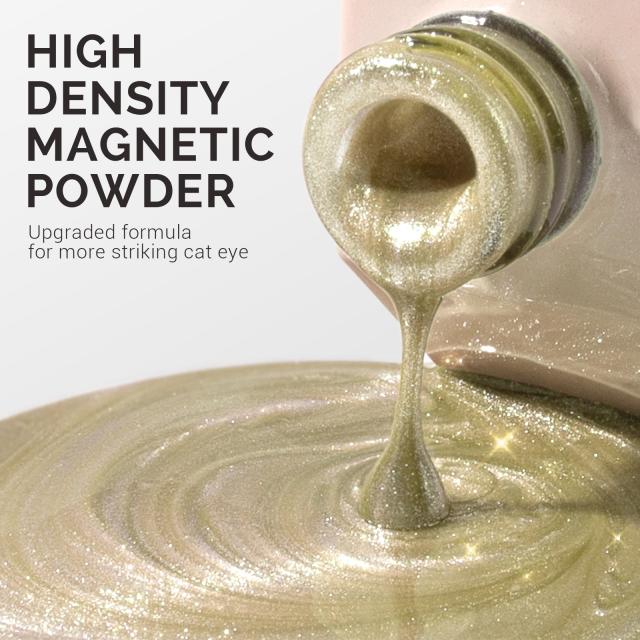 Jeweliver Cat Eye Gel Nail Polish 0.5 fl oz/15ml -  Golden Green C52