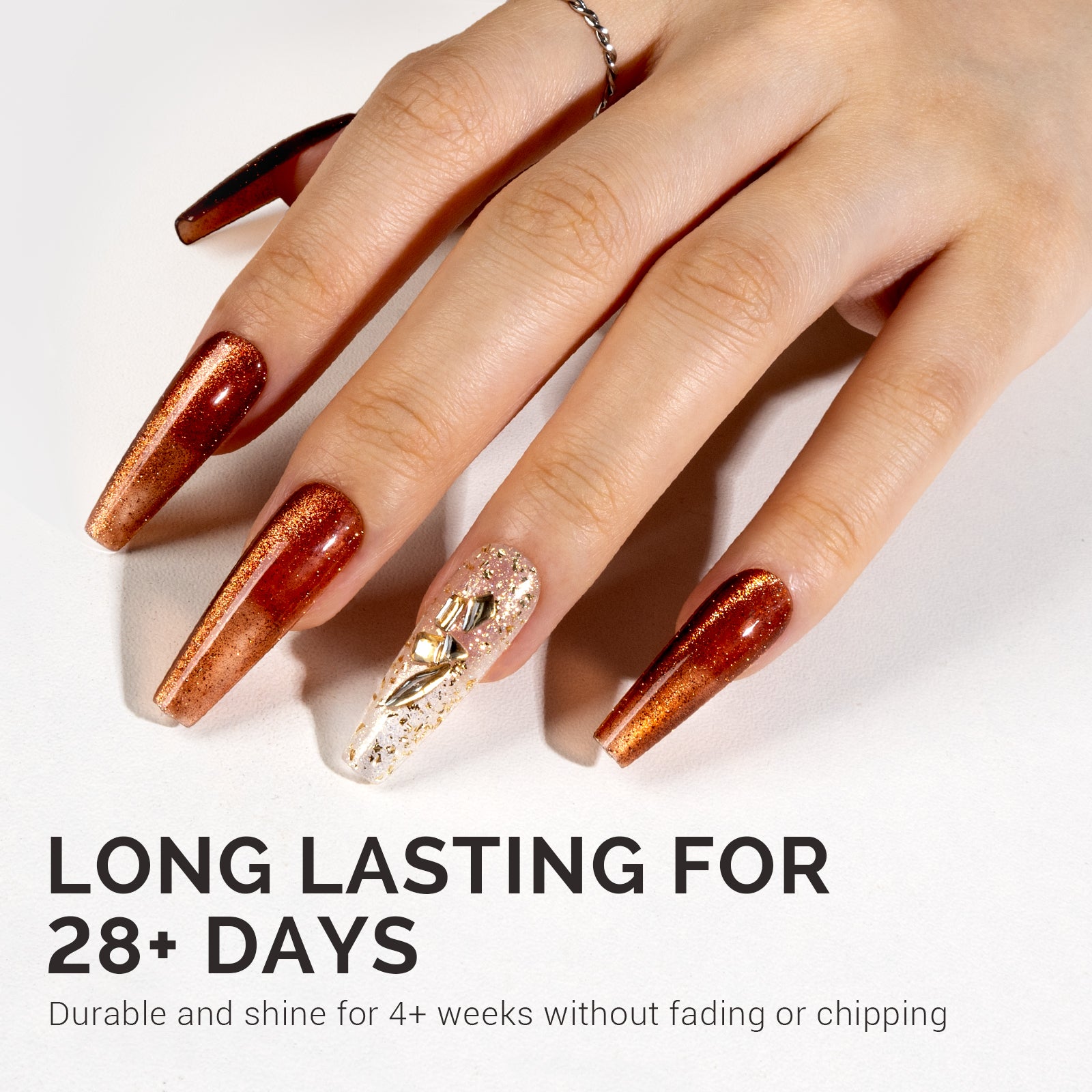 Jeweliver Cat Eye Gel Nail Polish 0.5 fl oz/15ml - Honey Brown C6692 - 图片4