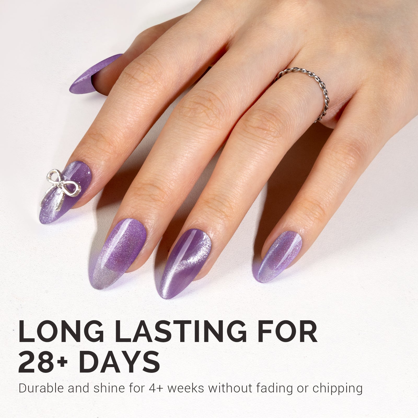 Jeweliver Cat Eye Gel Nail Polish 0.5 fl oz/15ml - Light Purple C16 - 图片4