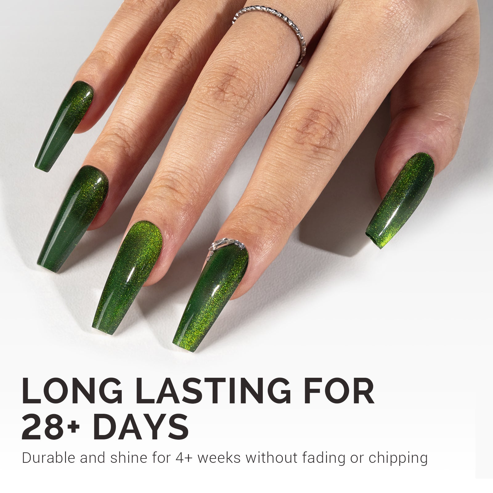 Jeweliver Cat Eye Gel Nail Polish 0.5 fl oz/15ml - Magic Forest Green C3108 - 图片4