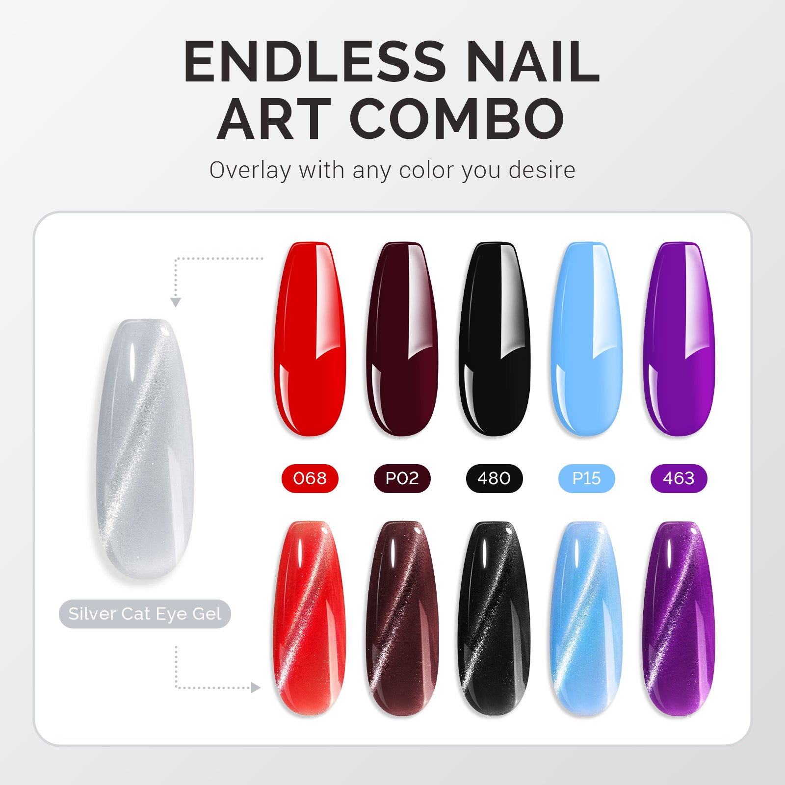 Jeweliver Cat Eye Gel Nail Polish 0.5 fl oz/15ml - Moonlit Silver C01 - 图片5