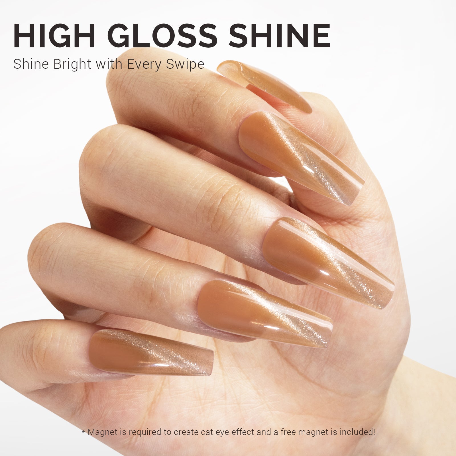 Jeweliver Cat Eye Gel Nail Polish 0.5 fl oz/15ml - Nude Apricot C40 - 图片3