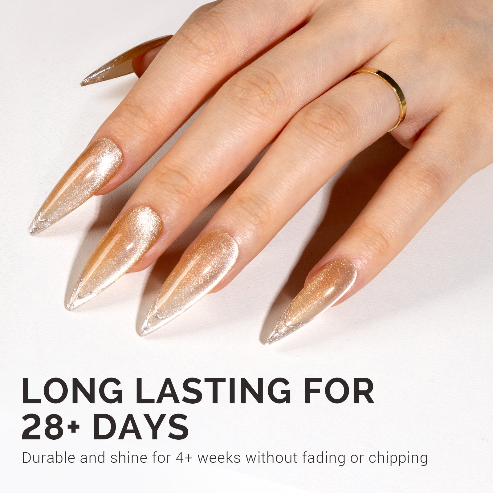 Jeweliver Cat Eye Gel Nail Polish 0.5 fl oz/15ml - Nude Apricot C40 - 图片4