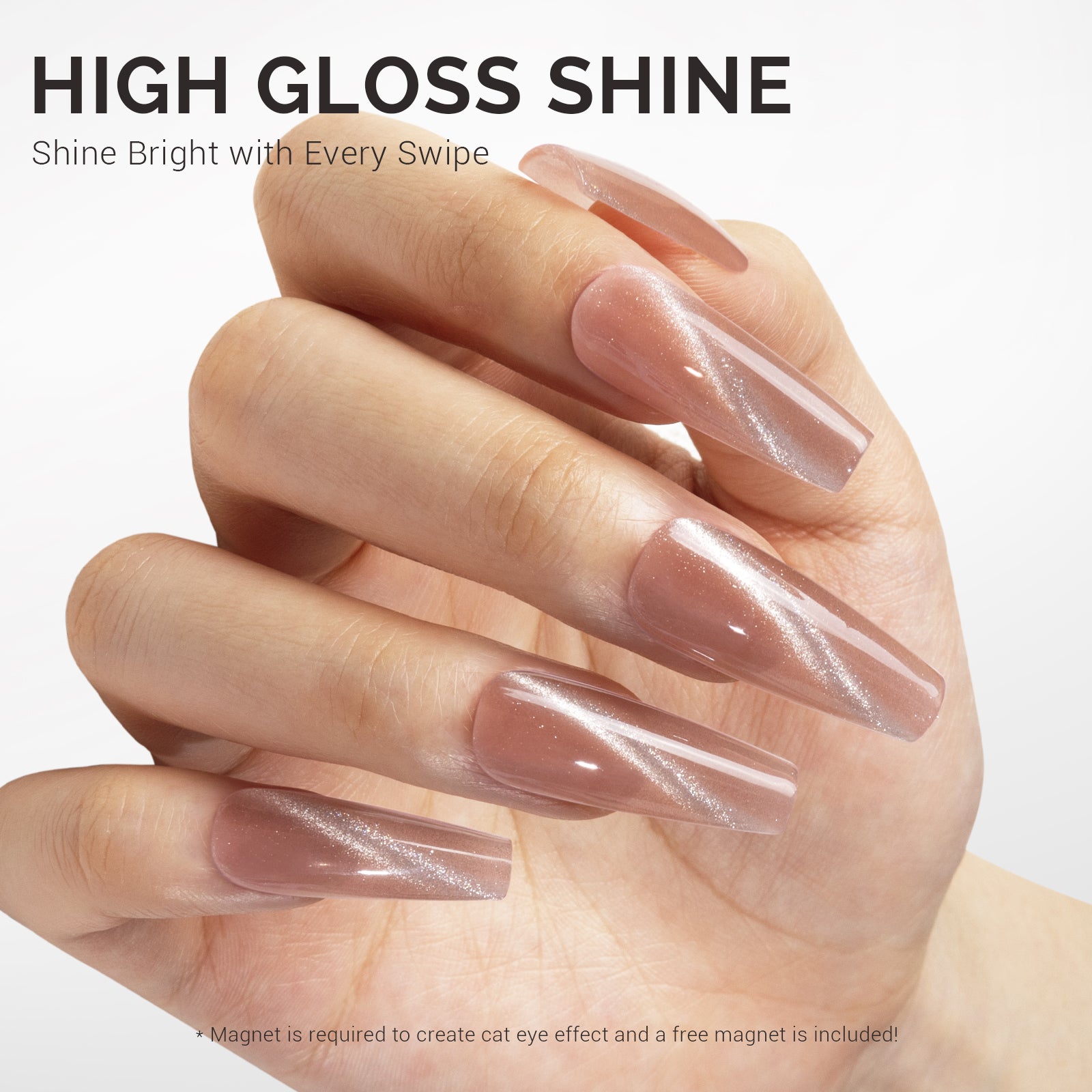 Jeweliver Cat Eye Gel Nail Polish 0.5 fl oz/15ml - Nude Pink C38 - 图片3