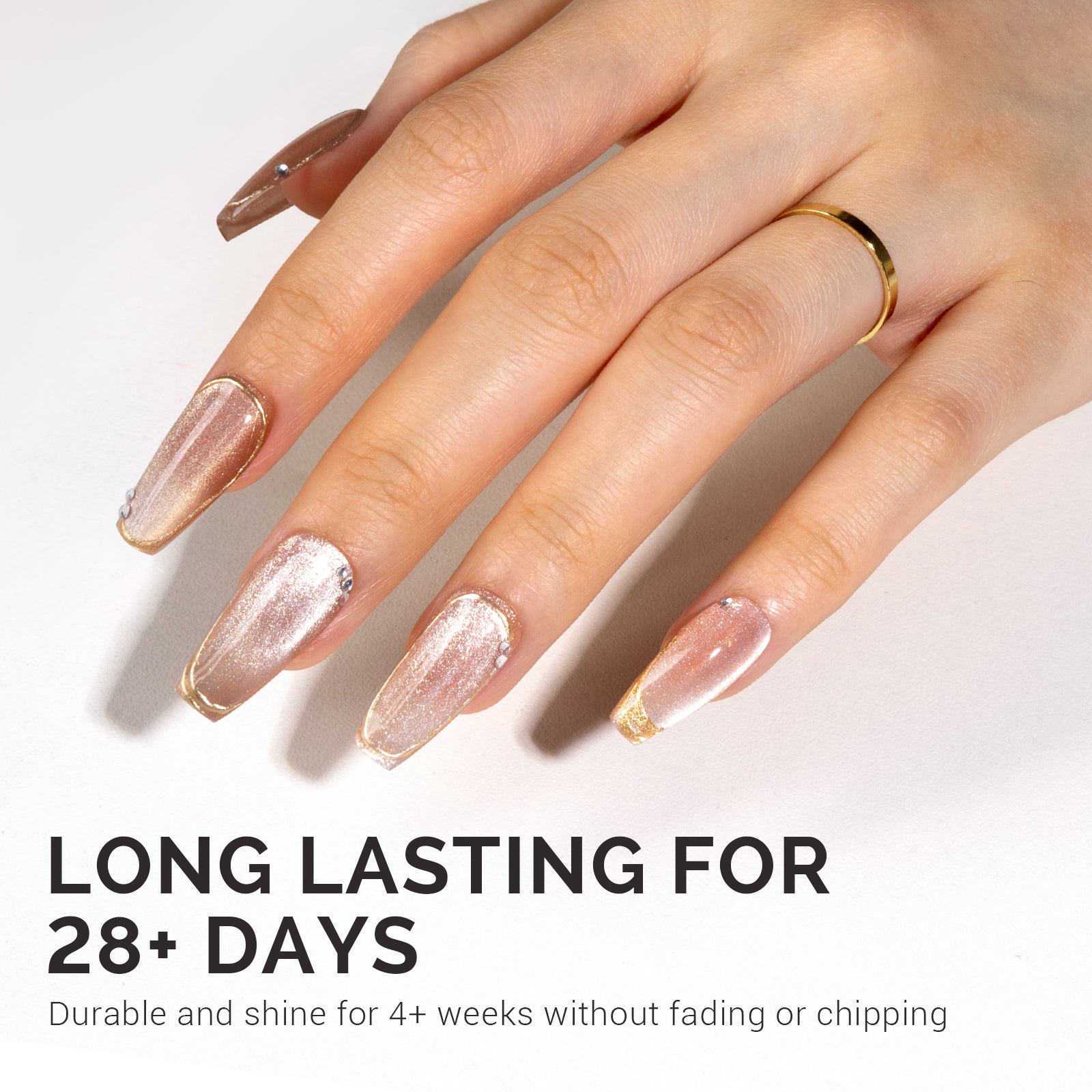 Jeweliver Cat Eye Gel Nail Polish 0.5 fl oz/15ml - Nude Pink C38 - 图片4