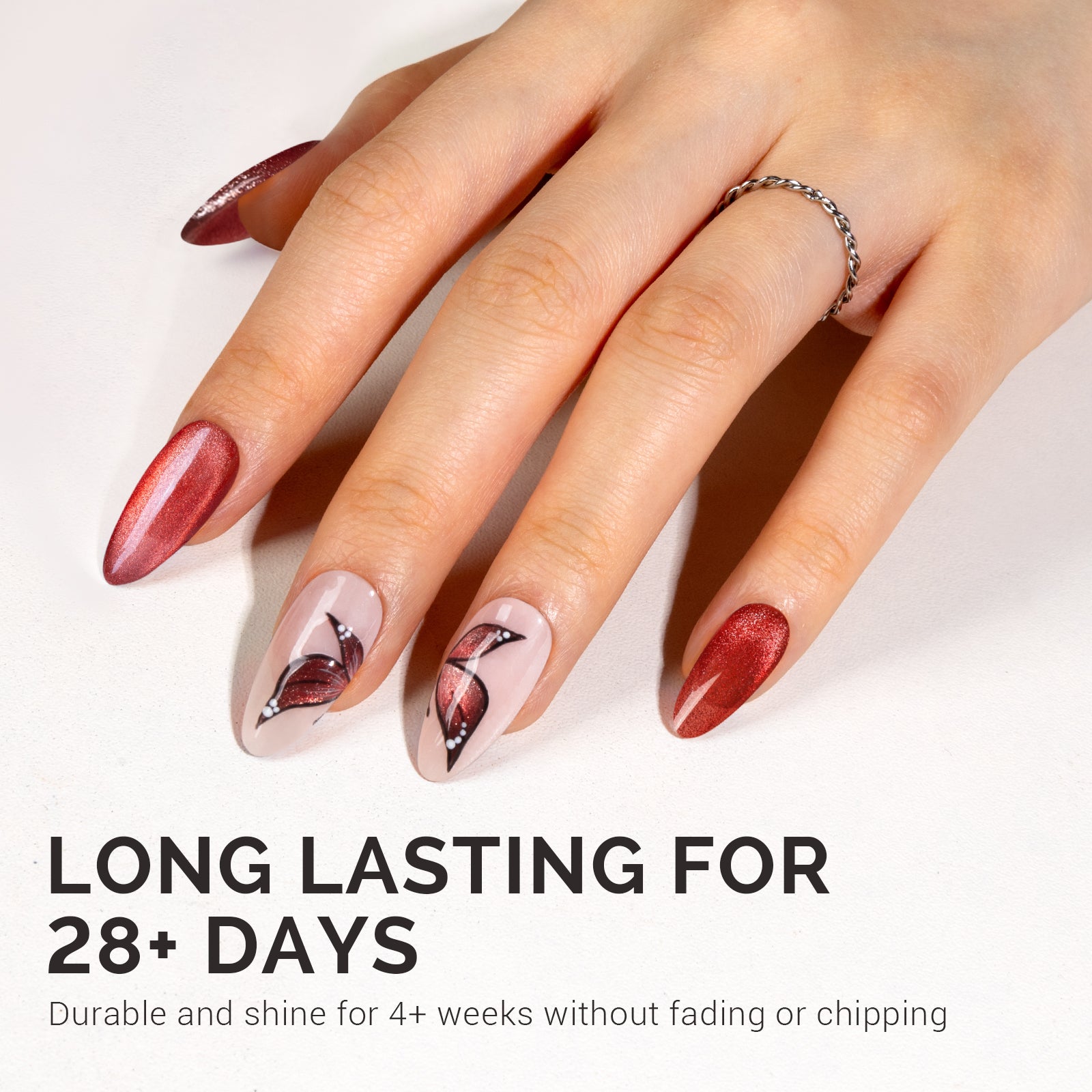 Jeweliver Cat Eye Gel Nail Polish 0.5 fl oz/15ml -  Pigeon's Blood Red C66 - 图片4