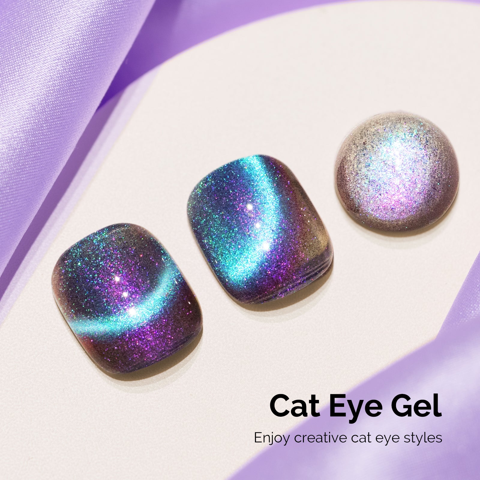 Jeweliver Cat Eye HEMA-Free & TPO-Free Gel Nail Polish 0.5 fl oz/15ml - 9D Chameleon Blue 1702 - 图片3