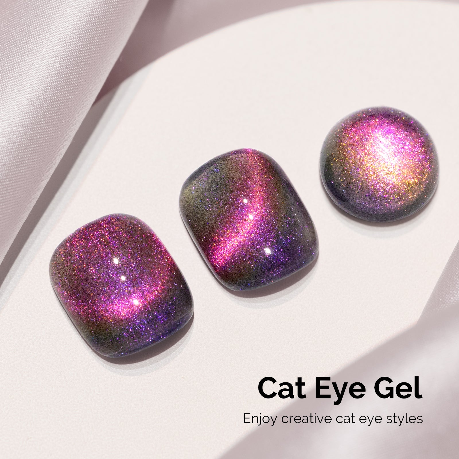 Jeweliver Cat Eye HEMA-Free & TPO-Free Gel Nail Polish 0.5 fl oz/15ml - 9D Chameleon Pink 1601 - 图片3