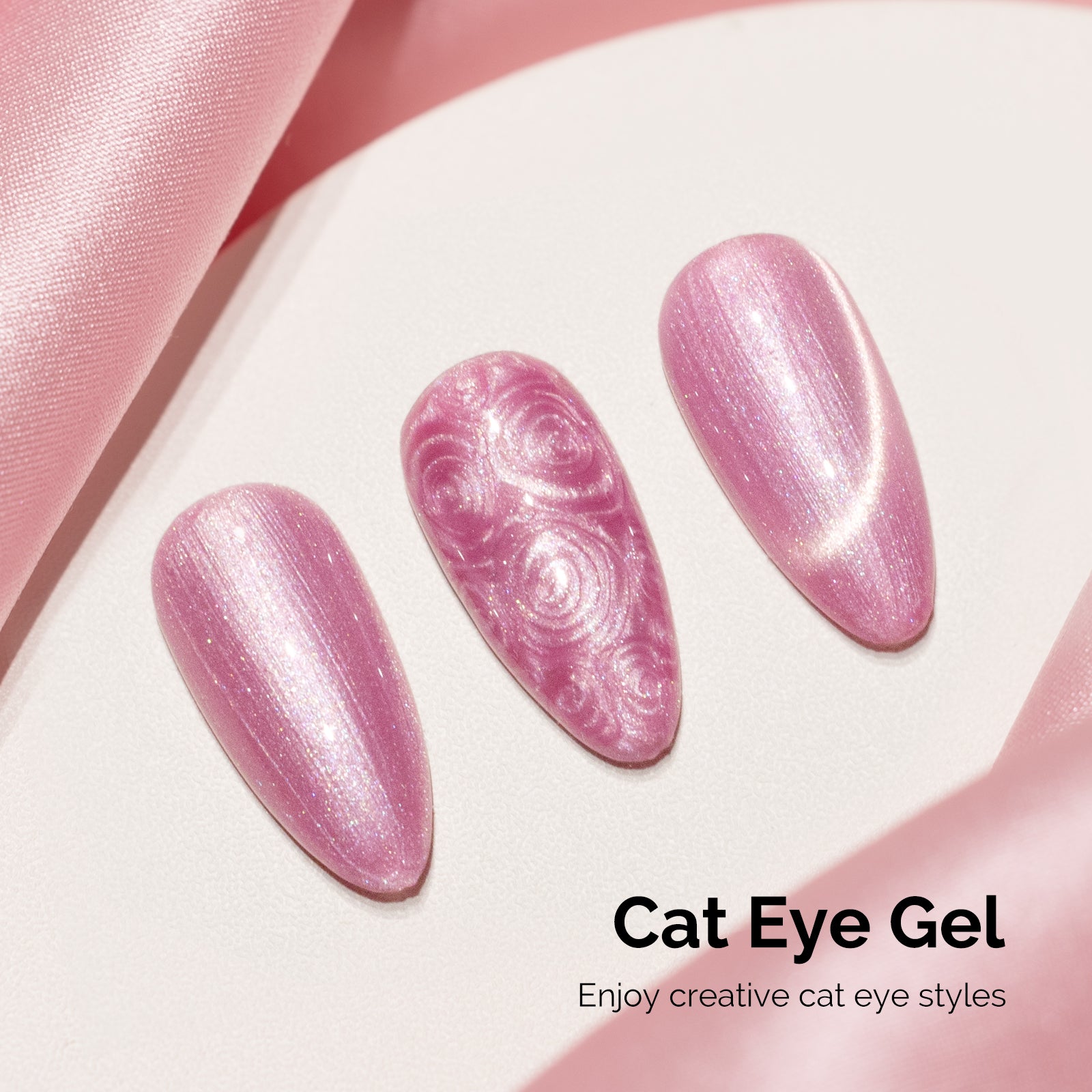 Jeweliver Cat Eye HEMA-Free & TPO-Free Gel Nail Polish 0.5 fl oz/15ml - A-1603 Pearl Bubblegum Pink - 图片3
