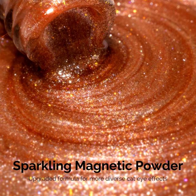 Jeweliver Cat Eye HEMA-Free & TPO-Free Gel Nail Polish 0.5 fl oz/15ml - Gold Pink 1401