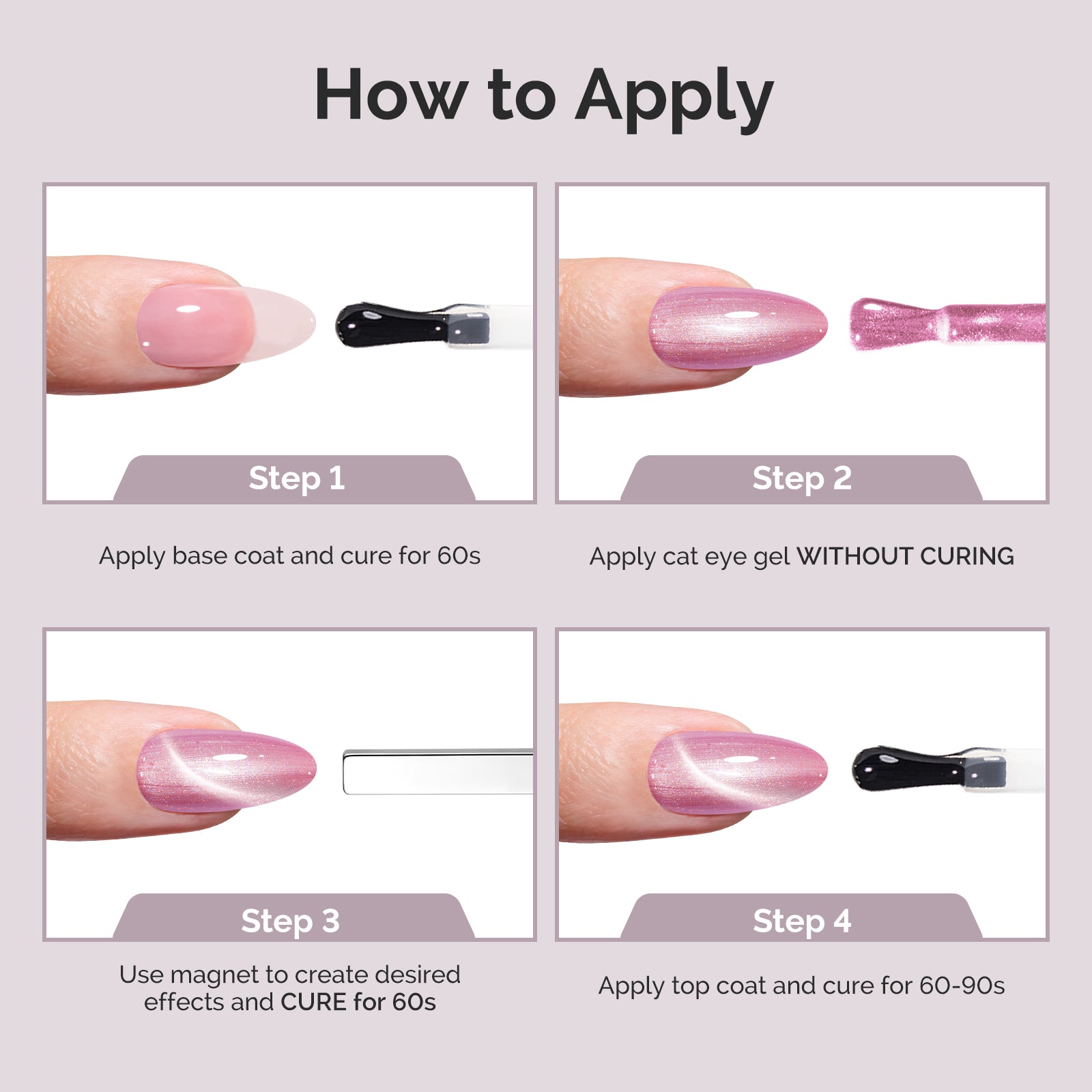 Jeweliver Cat Eye HEMA-Free & TPO-Free Gel Nail Polish 0.5 fl oz/15ml - Starry Light Pink 1703 - 图片6