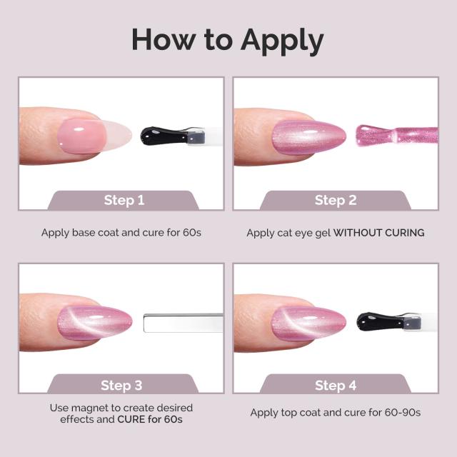 Jeweliver Cat Eye HEMA-Free & TPO-Free Gel Nail Polish 0.5 fl oz/15ml - Starry Light Pink 1703