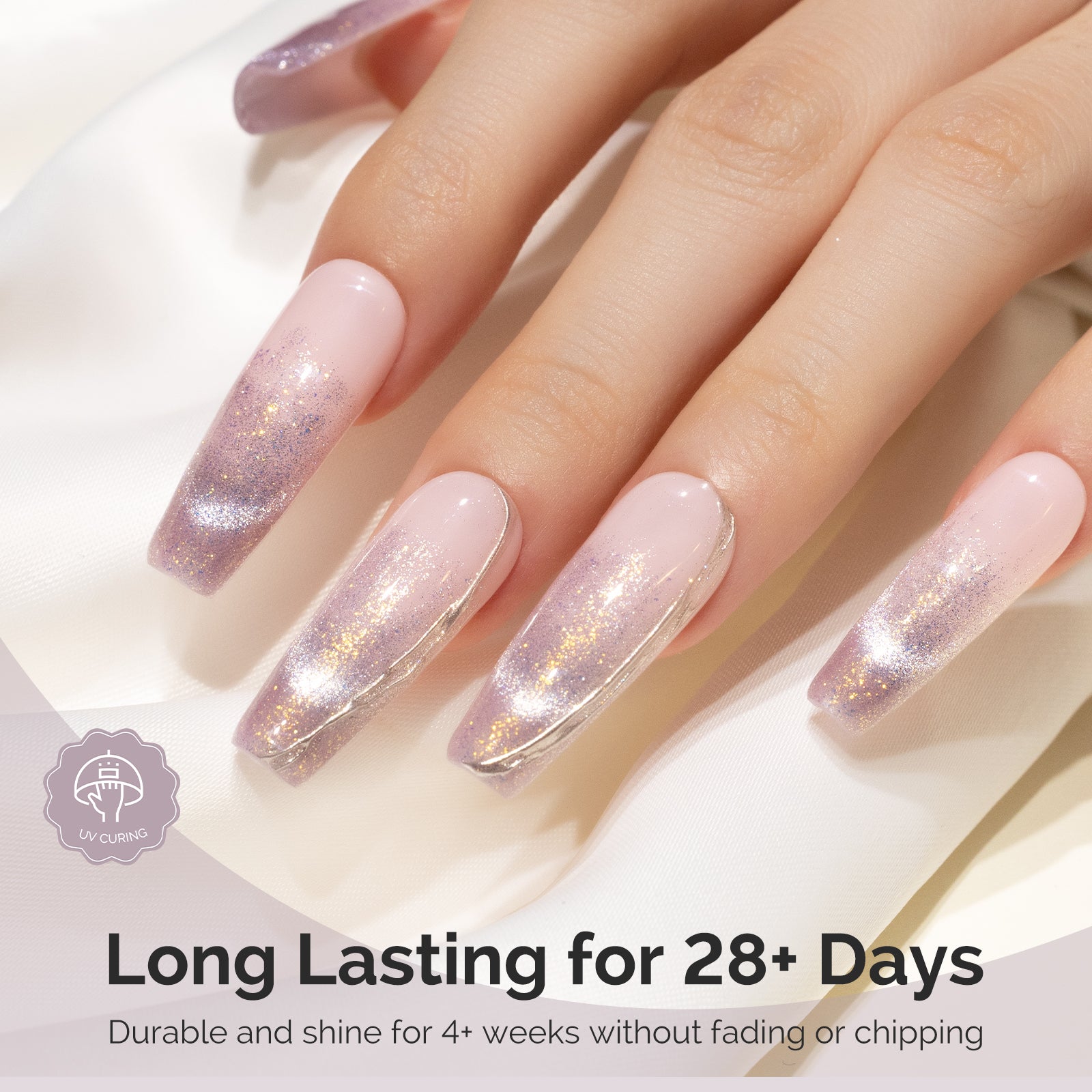 Jeweliver Cat Eye HEMA-Free & TPO-Free Gel Nail Polish 0.5 fl oz/15ml - Starry Light Pink 1703 - 图片5