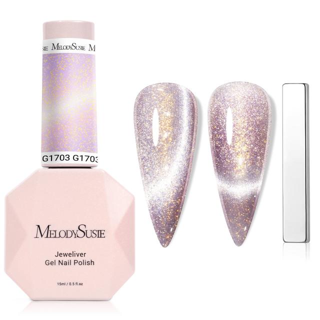 Jeweliver Cat Eye HEMA-Free & TPO-Free Gel Nail Polish 0.5 fl oz/15ml - Starry Light Pink 1703