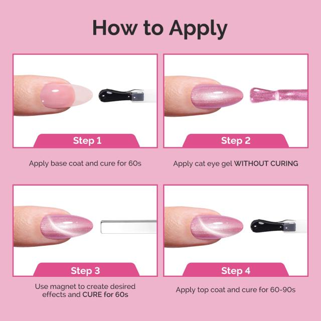 Jeweliver Cat Eye HEMA-Free & TPO-Free Gel Nail Polish 0.5 fl oz/15ml - Starry Pink 1602