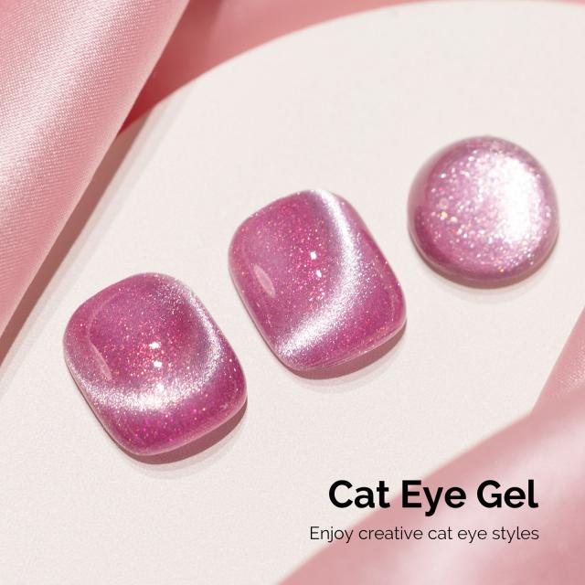 Jeweliver Cat Eye HEMA-Free & TPO-Free Gel Nail Polish 0.5 fl oz/15ml - Starry Pink 1602