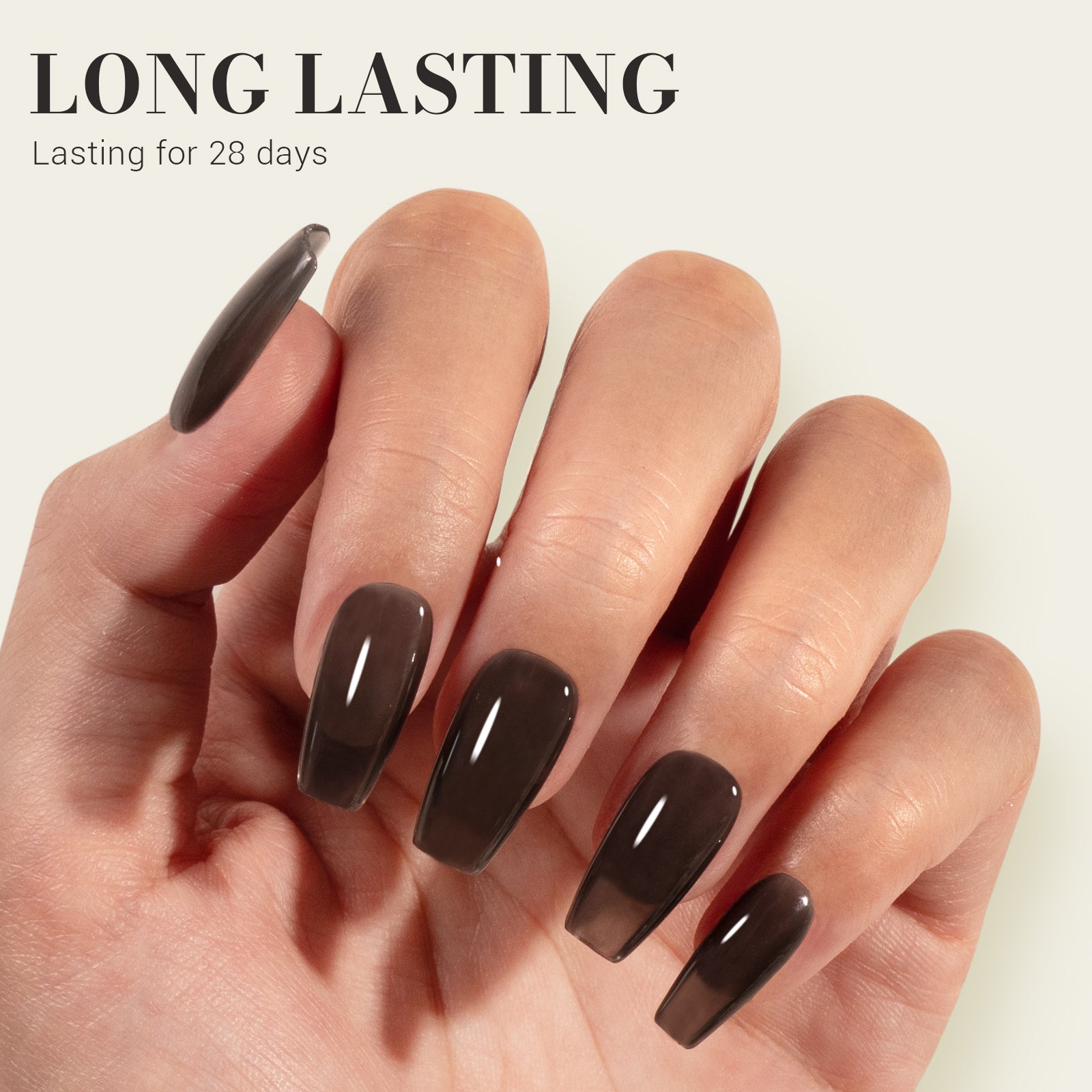 Jeweliver Jelly TPO-Free Gel Nail Polish 0.5 fl oz/15ml - Transparent Black JM-NJ-4 - 图片4