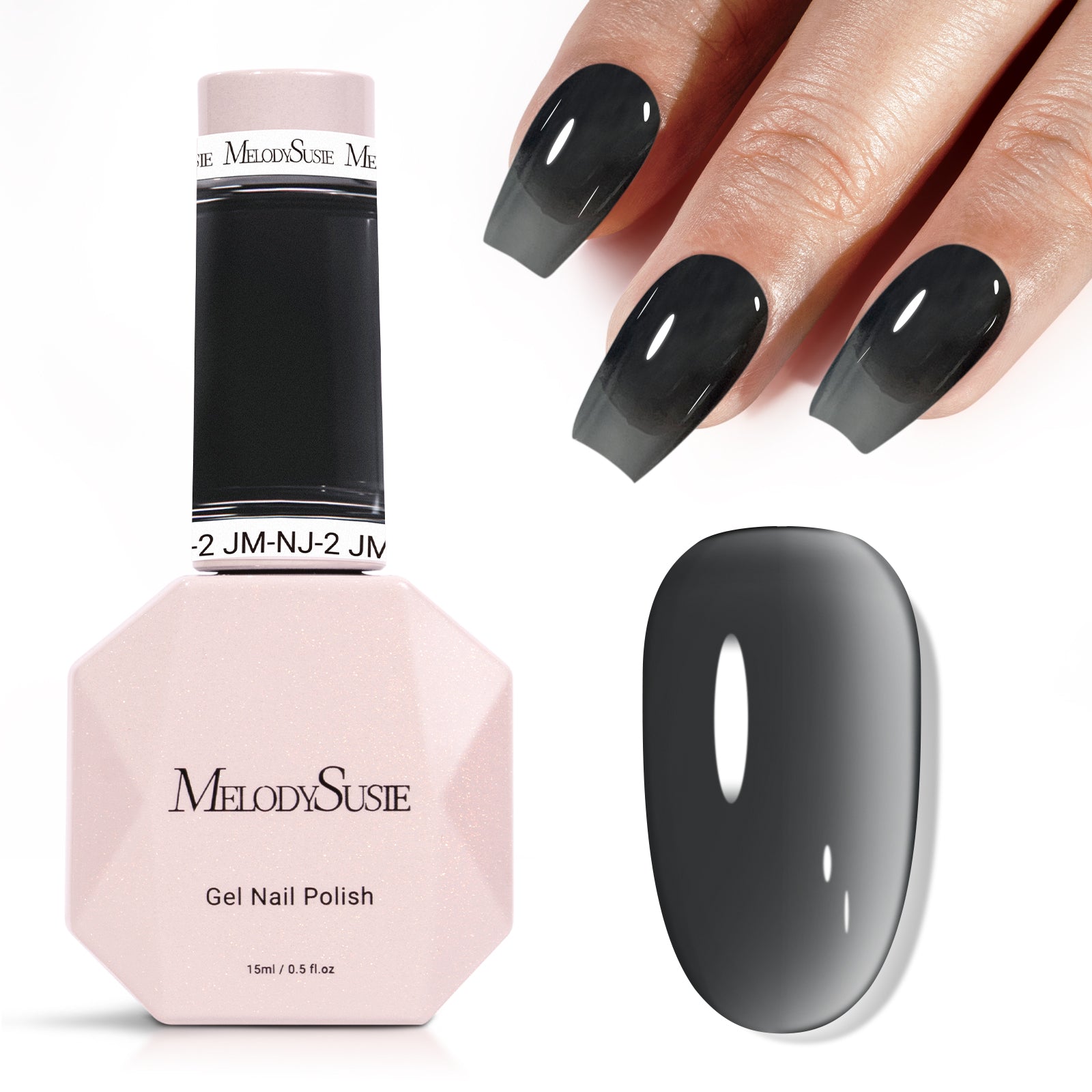 Jeweliver Jelly TPO-Free Gel Nail Polish 0.5 fl oz/15ml - Transparent Black JM-NJ-4