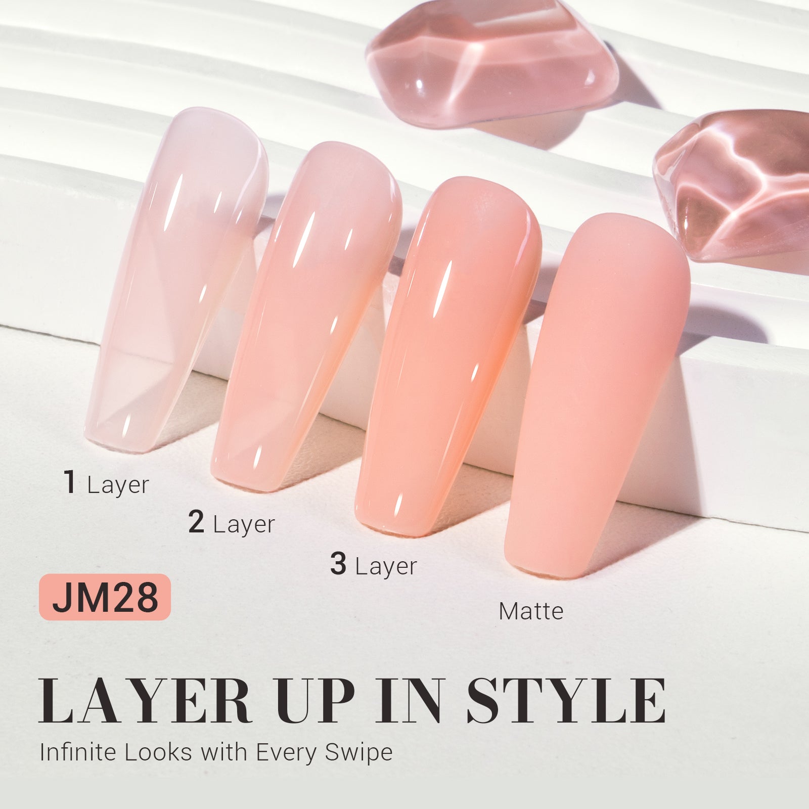 Jeweliver Jelly TPO-Free Gel Nail Polish 0.5 fl oz/15ml - Blush JM28 - 图片2