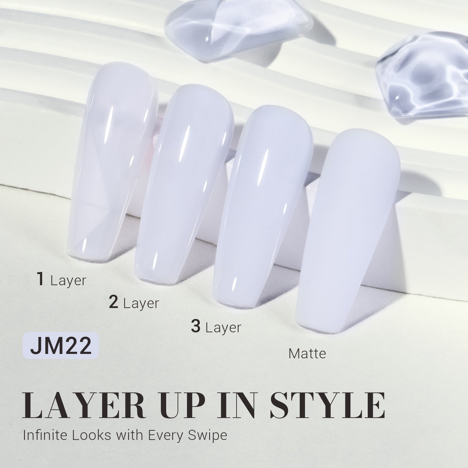 Jeweliver Jelly TPO-Free Gel Nail Polish 0.5 fl oz/15ml - Milky JM22 - 图片2