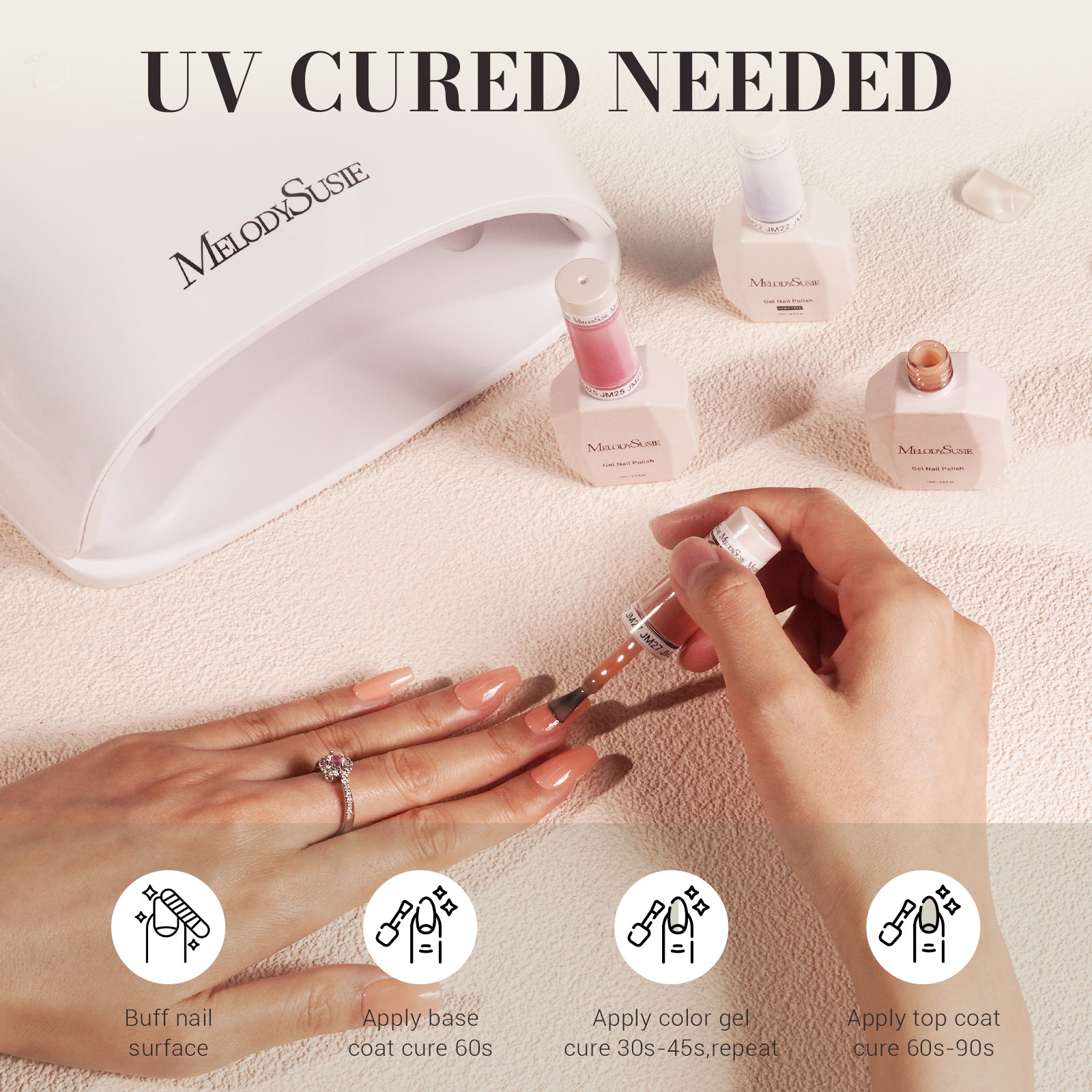 Jeweliver Jelly TPO-Free Gel Nail Polish 0.5 fl oz/15ml - Milky JM22 - 图片6