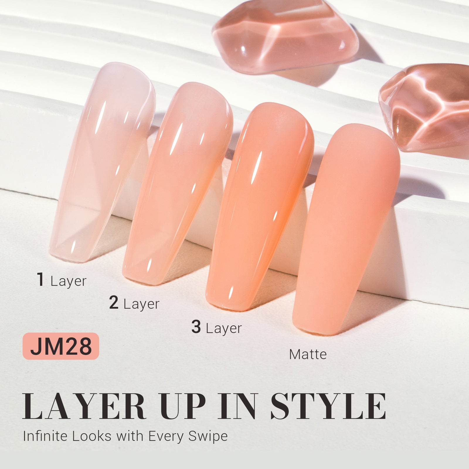 Jeweliver Jelly TPO-Free Gel Nail Polish 0.5 fl oz/15ml - Nude Pink JM27 - 图片2