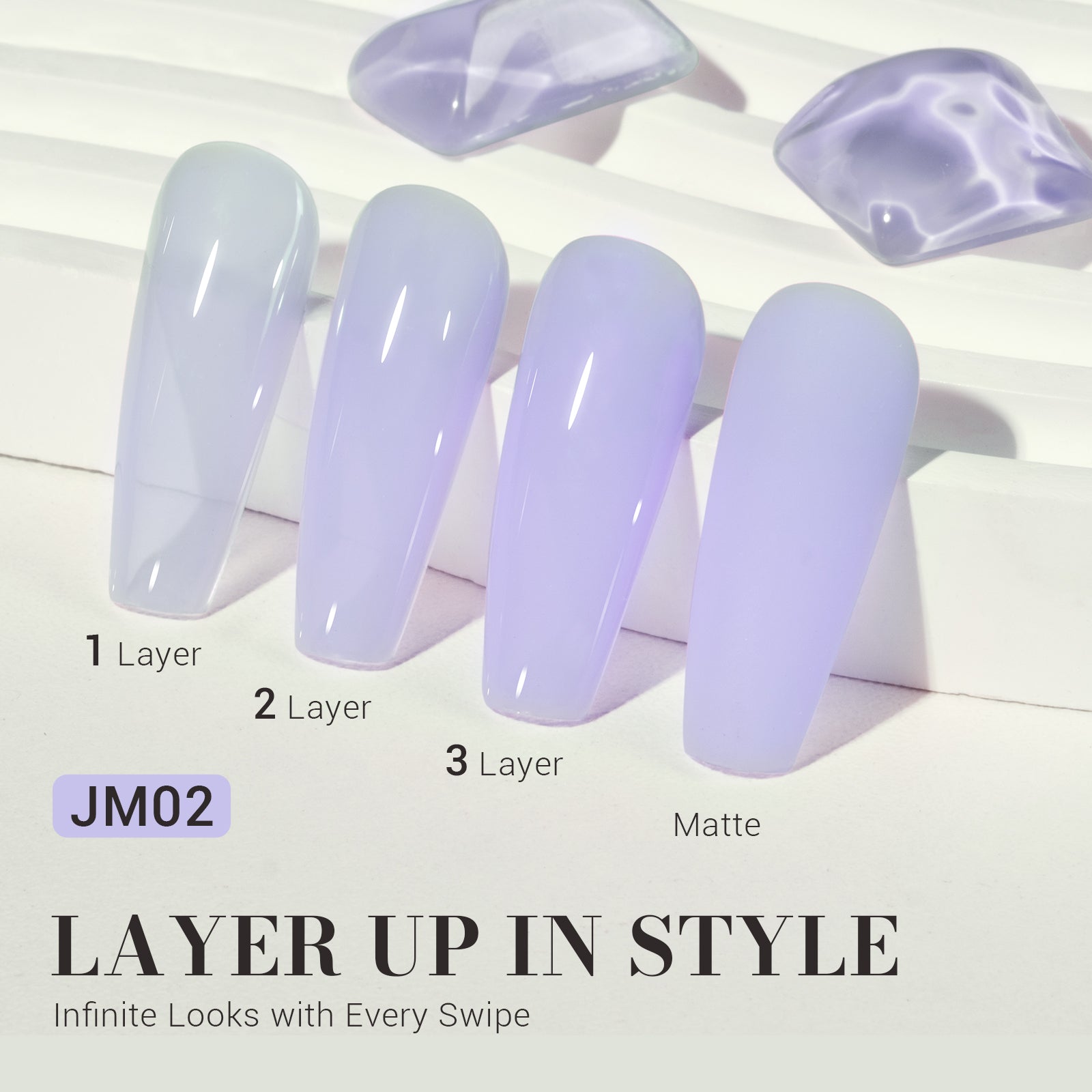 Jeweliver Jelly TPO-Free Gel Nail Polish 0.5 fl oz/15ml - Purple JM02 - 图片2