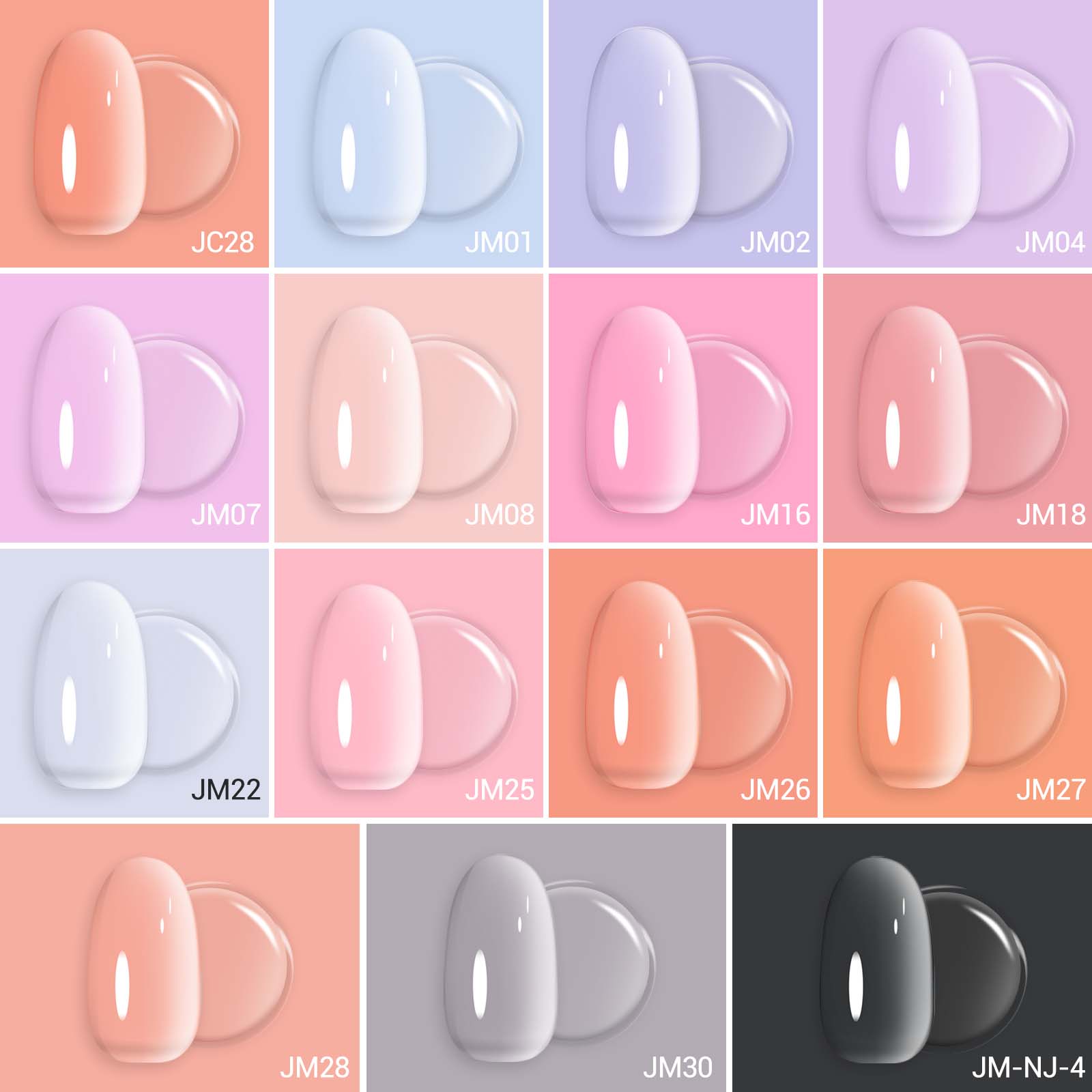 Jeweliver Jelly TPO-Free Gel Nail Polish 0.5 fl oz/15ml - 15Colors - 图片2