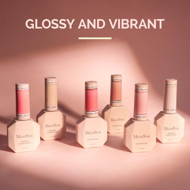 Jeweliver Jelly TPO-Free Gel Nail Polish Set 6 Colors 15ml - Jelly Pink