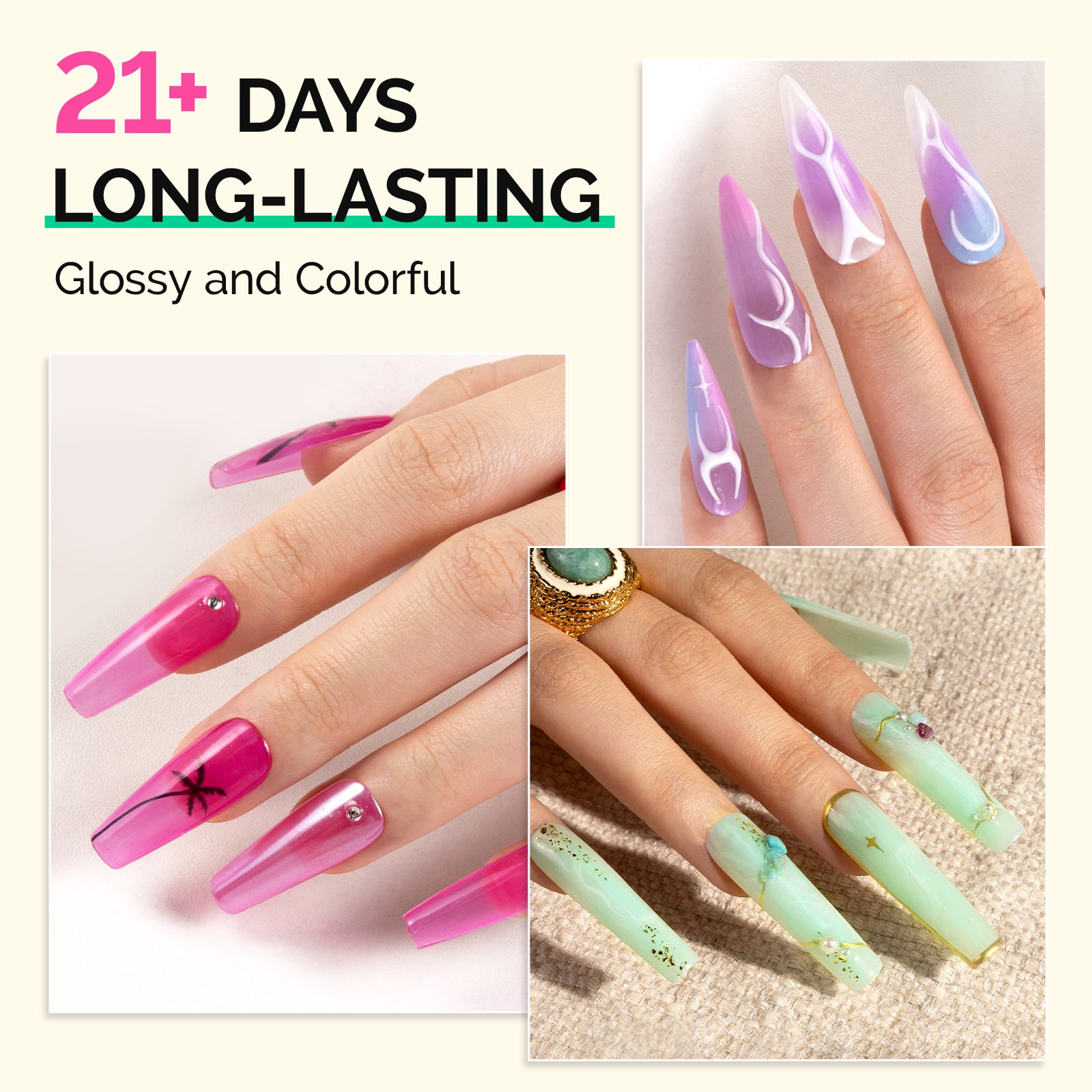 Jeweliver Jelly TPO-Free Gel Nail Polish Set 6 Colors 15ml - Warm Season - 图片4