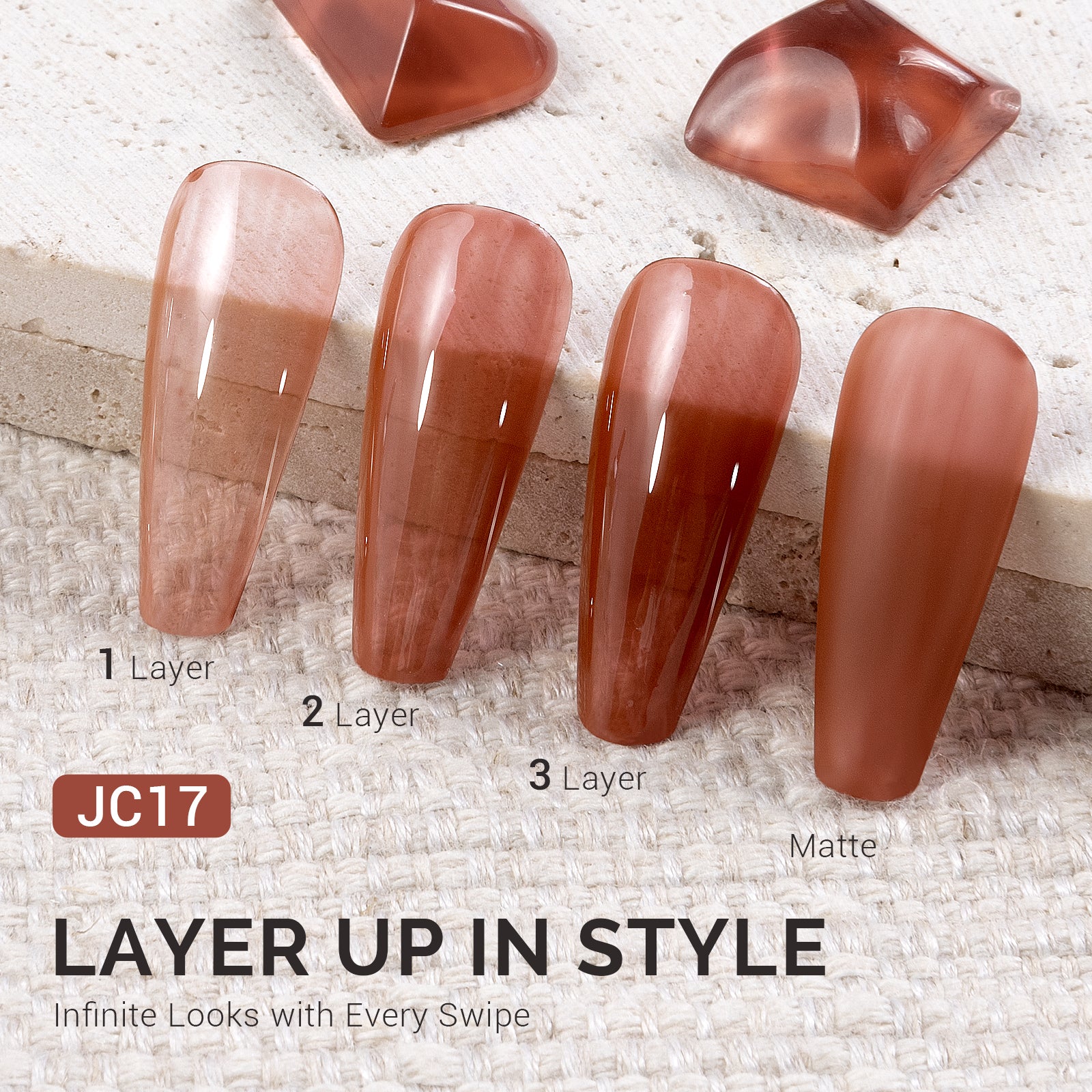 Jeweliver Jelly TPO-Free Gel Polish 15ml - Brown Obsidian - JC17 - 图片2