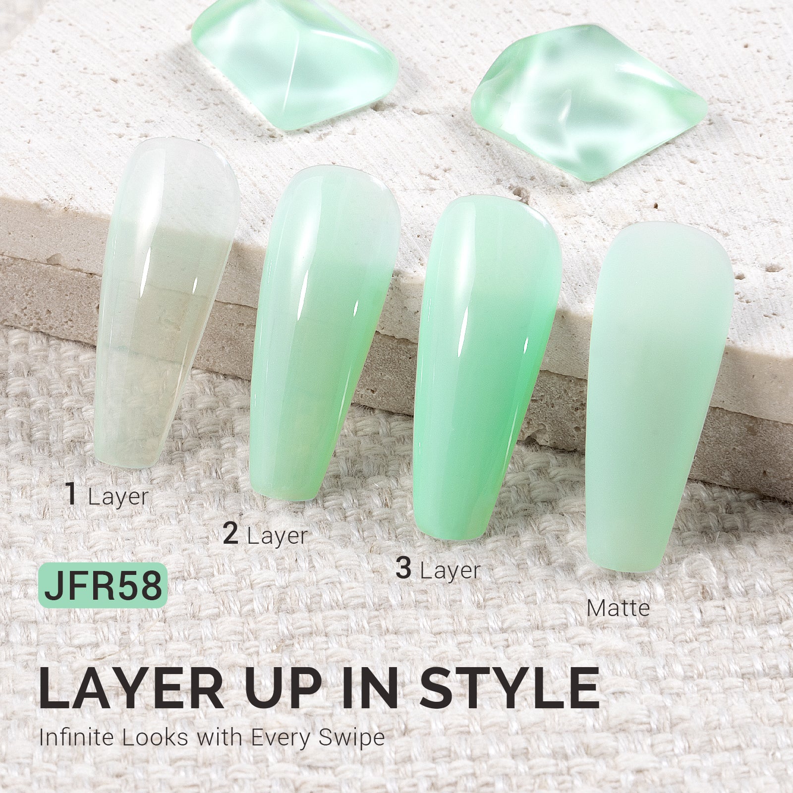 Jeweliver Jelly TPO-Free Gel Polish 15ml - Green Lolite - JFR58 - 图片2