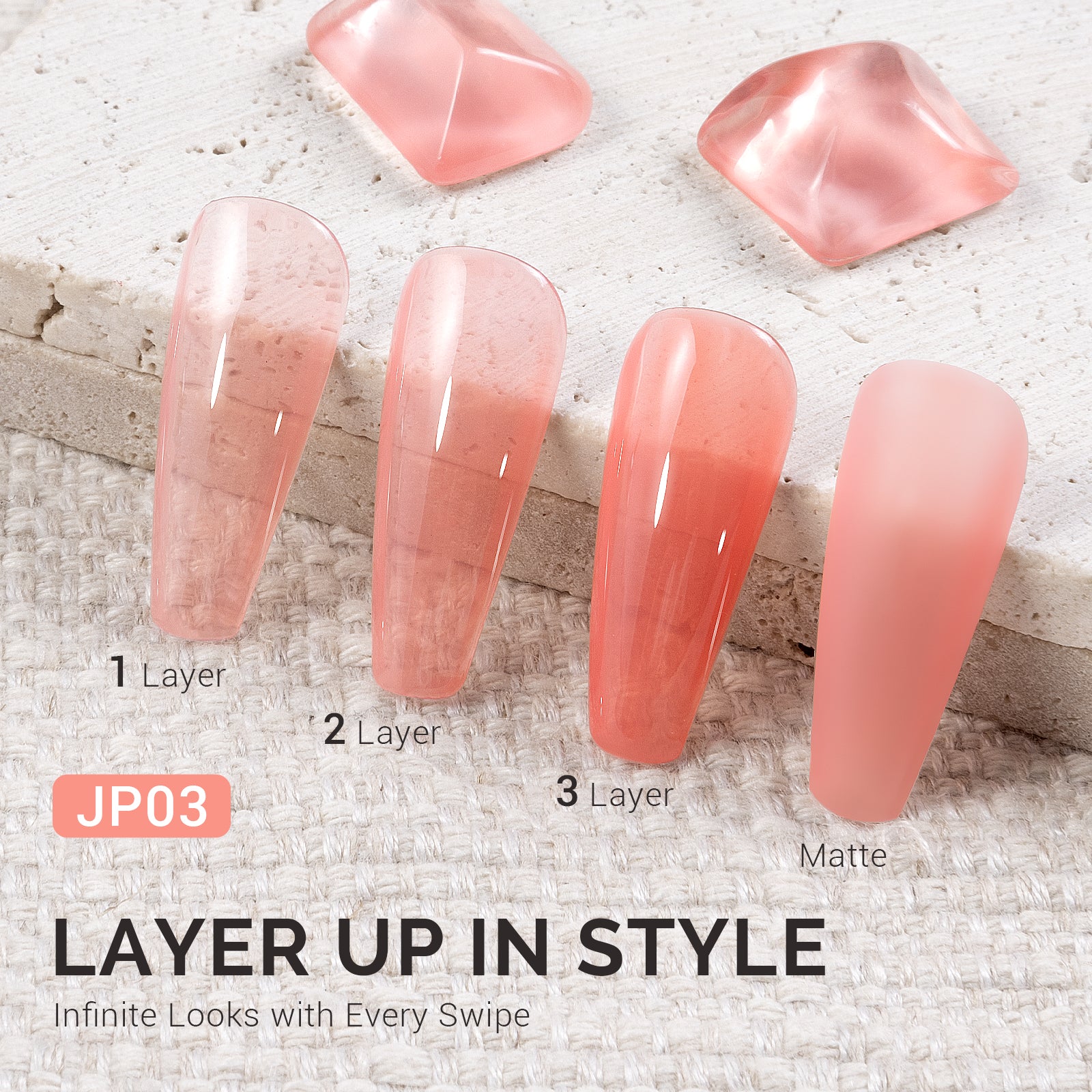 Jeweliver Jelly TPO-Free Gel Polish 15ml - Pink Coral - JP03 - 图片2