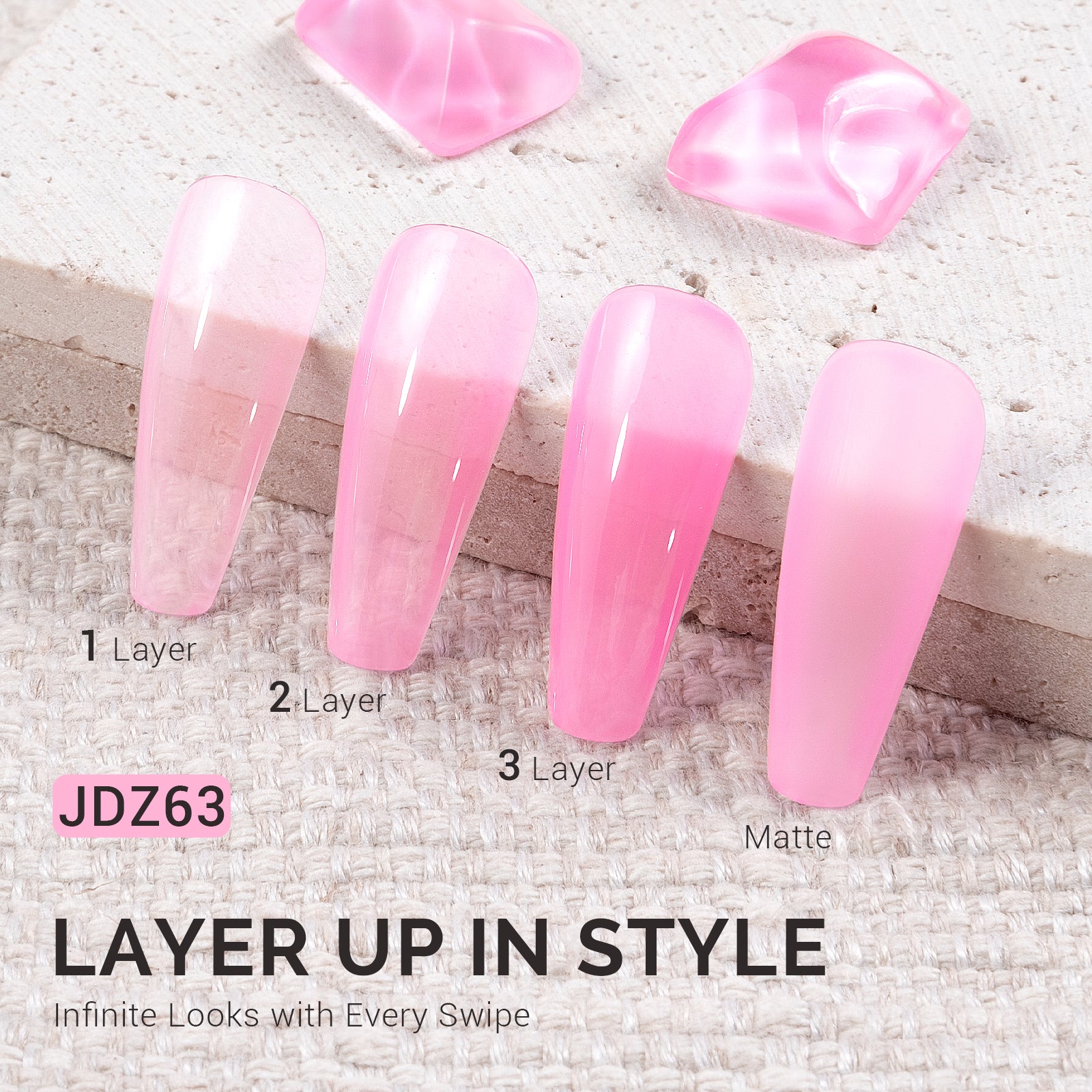 Jeweliver Jelly TPO-Free Gel Polish 15ml - Pink Diamond - JDZ63 - 图片2